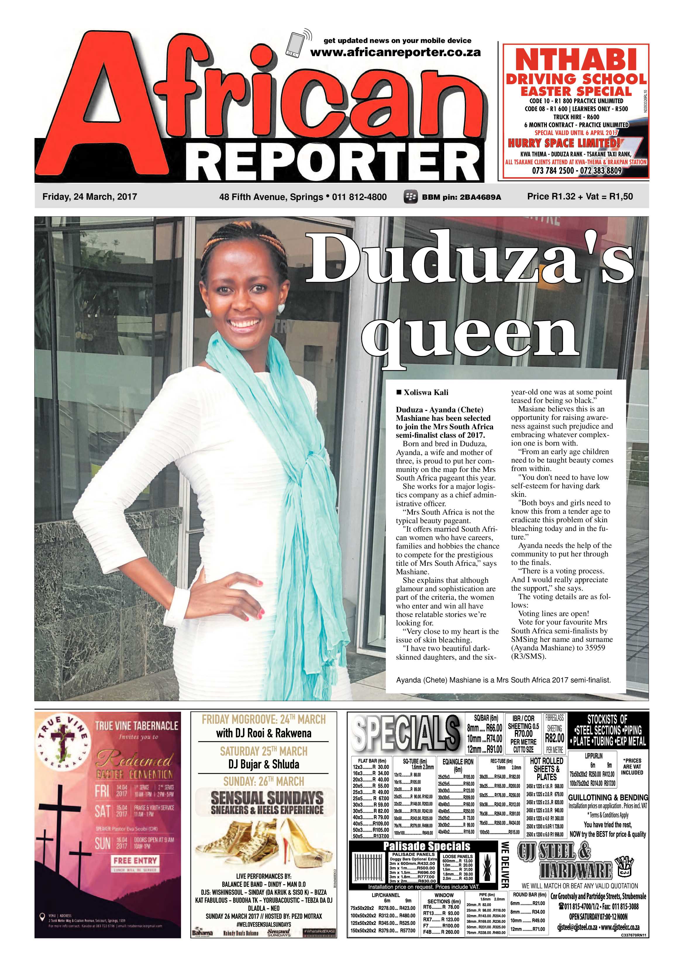 African Reporter 24 Mach 2017 page 1
