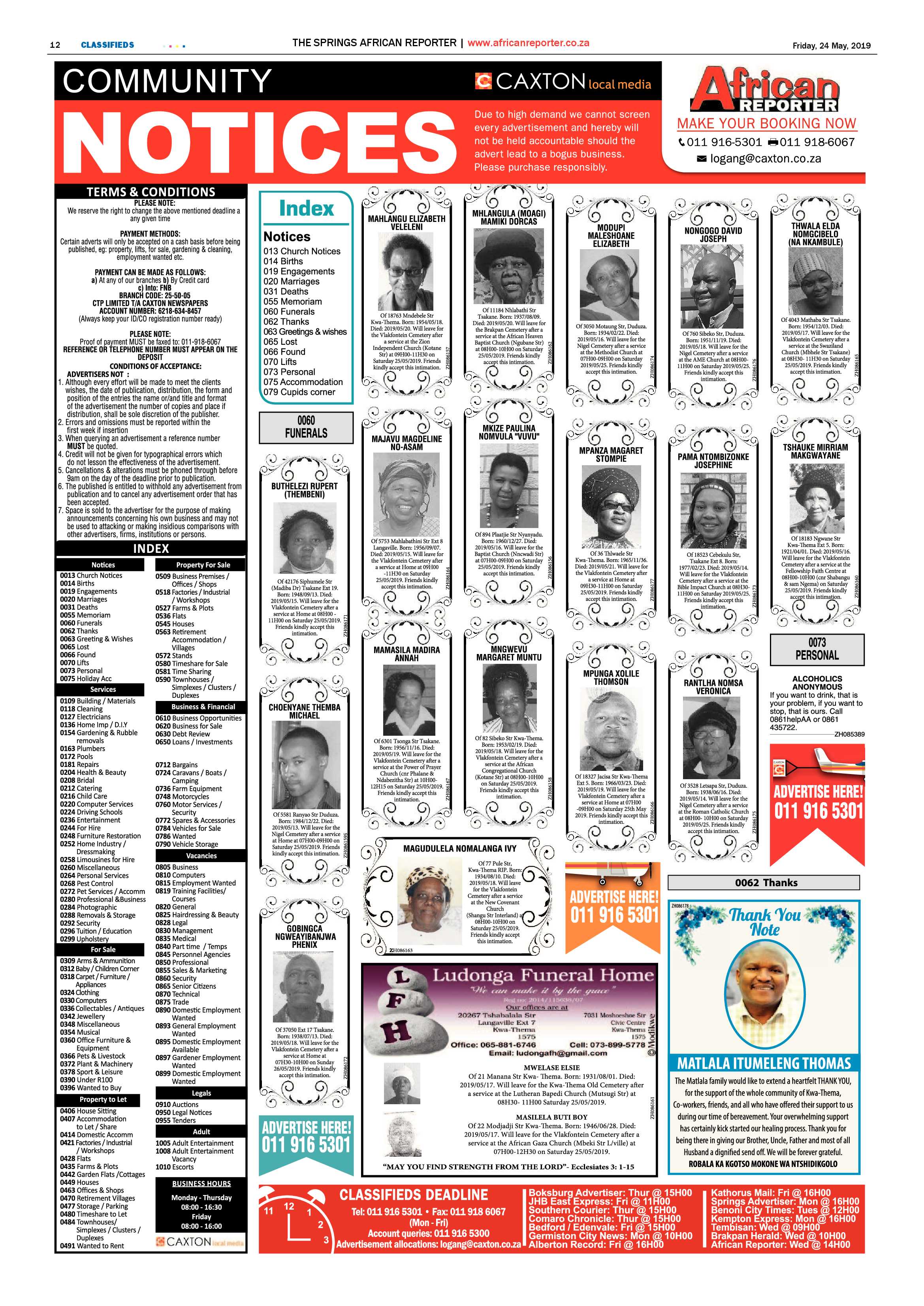 African Reporter 24 May 2019 page 12