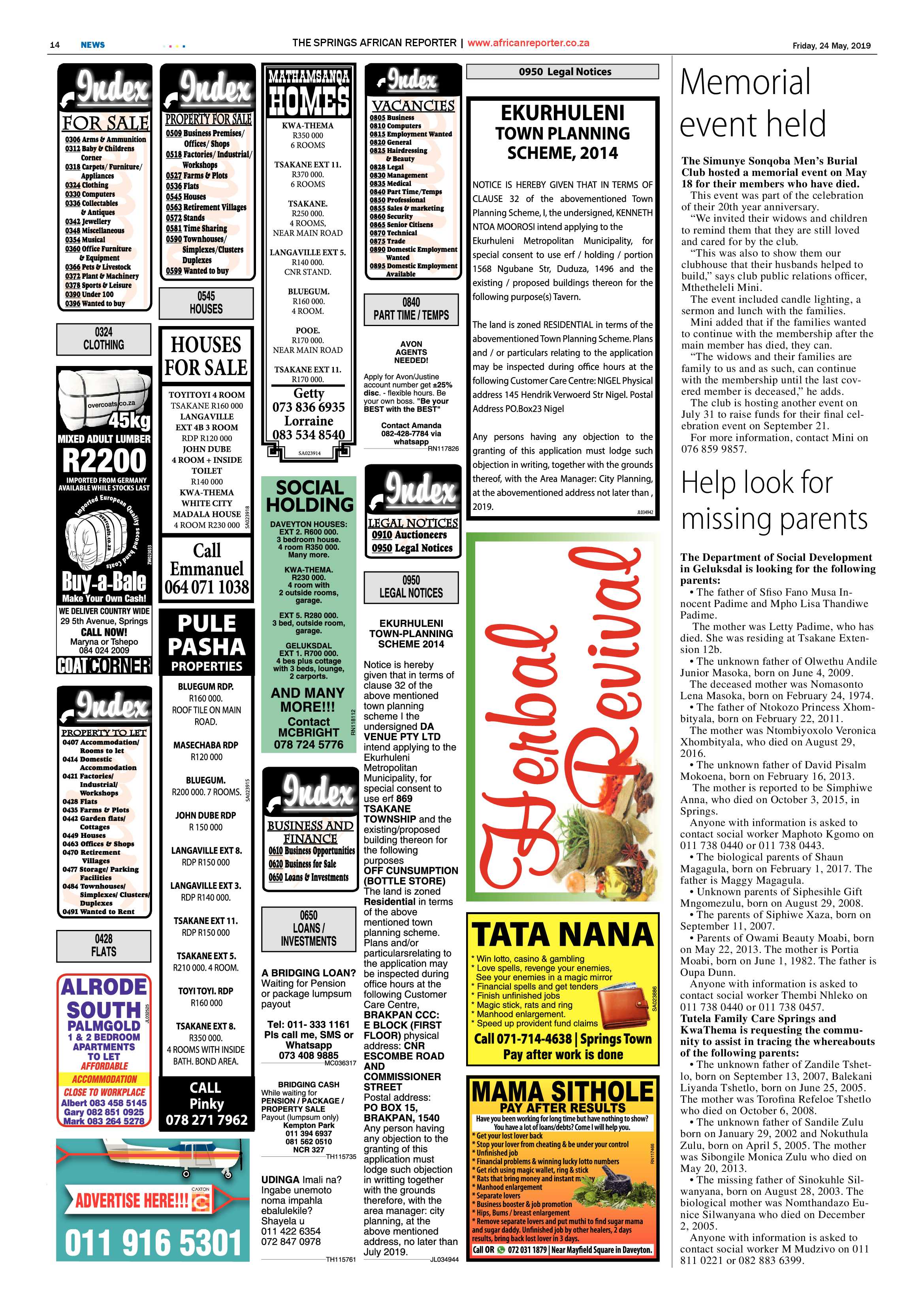 African Reporter 24 May 2019 page 14