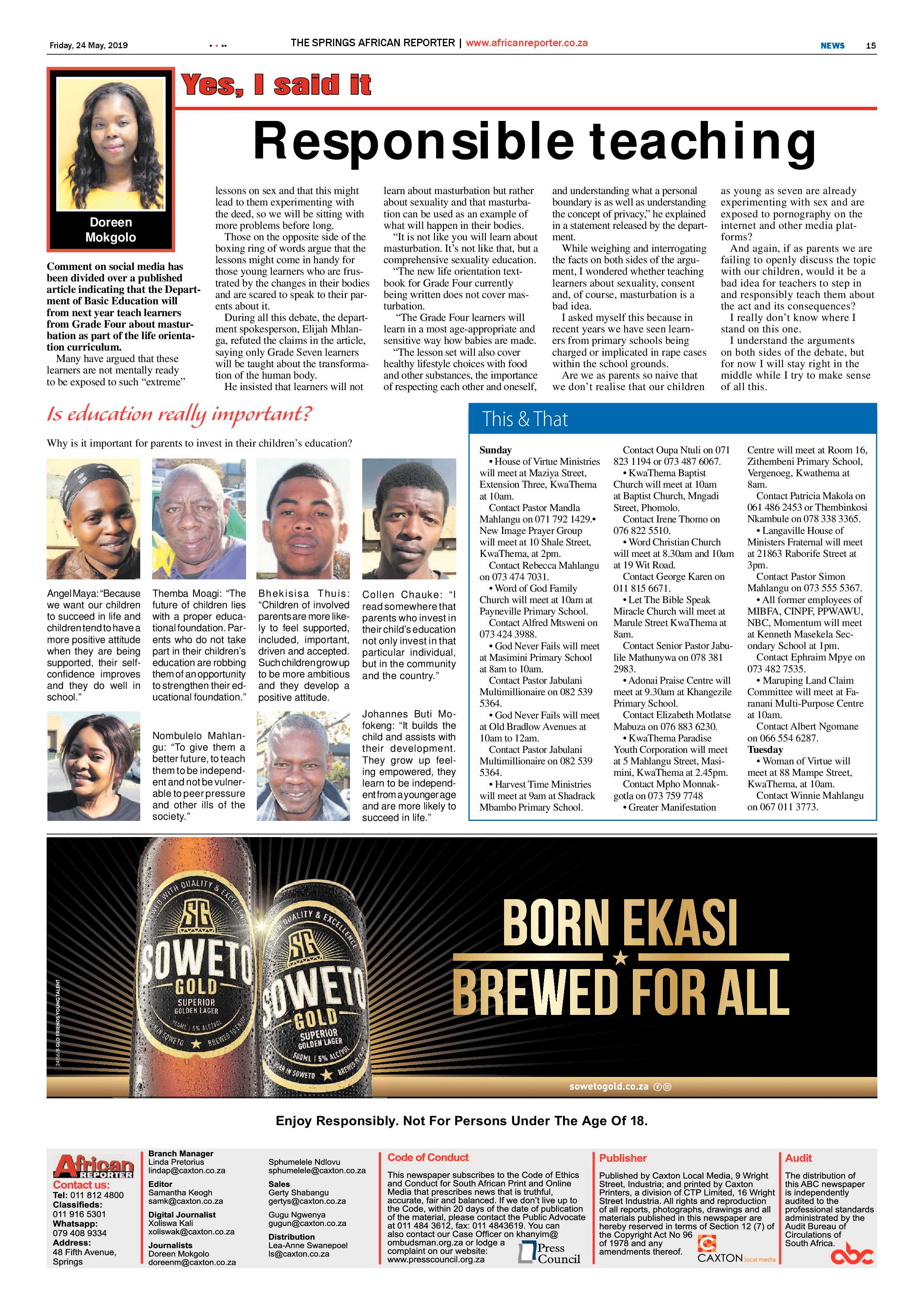 African Reporter 24 May 2019 page 15