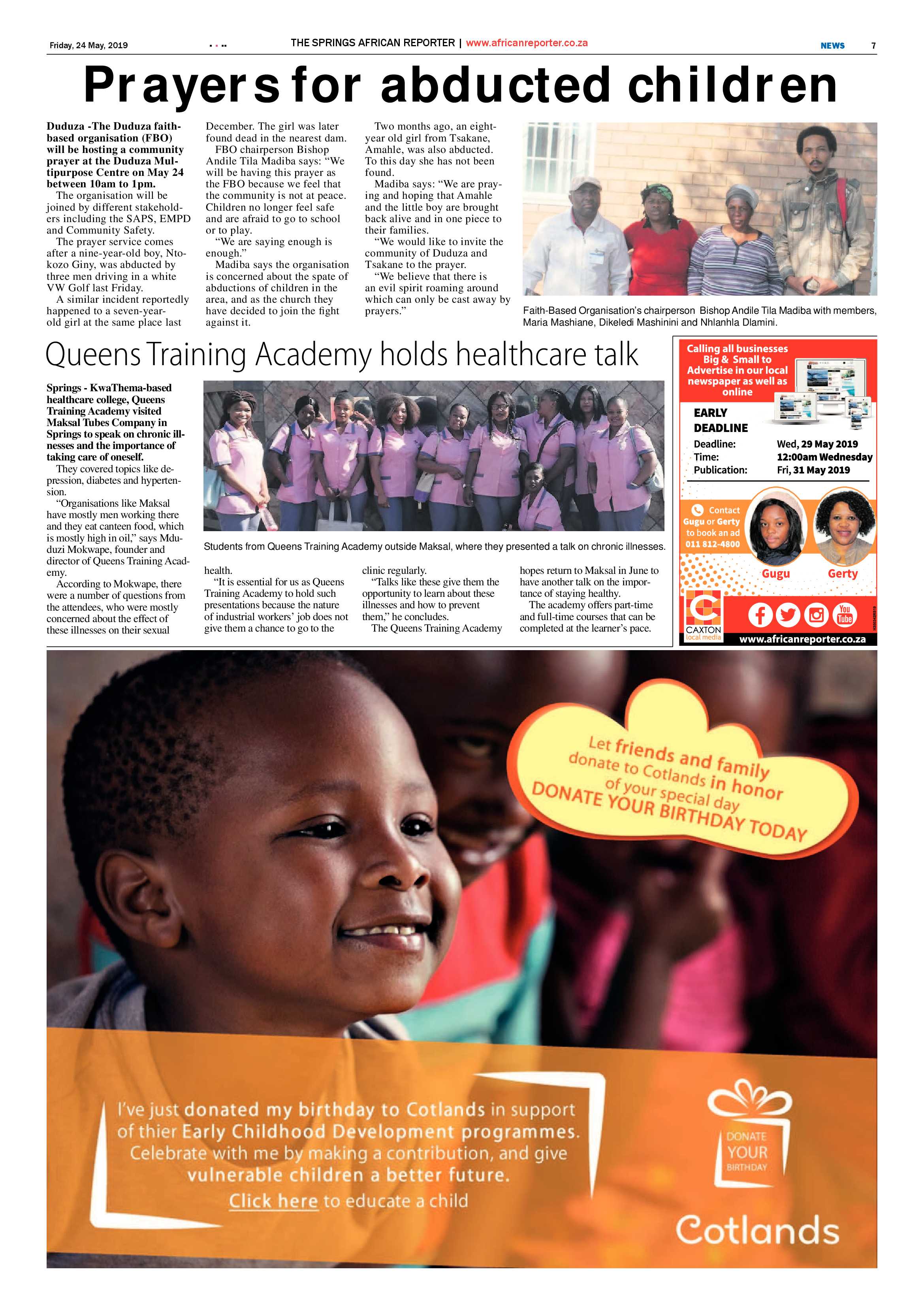 African Reporter 24 May 2019 page 7