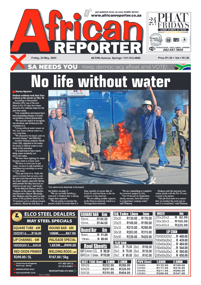 African Reporter 24 May 2024 page 1