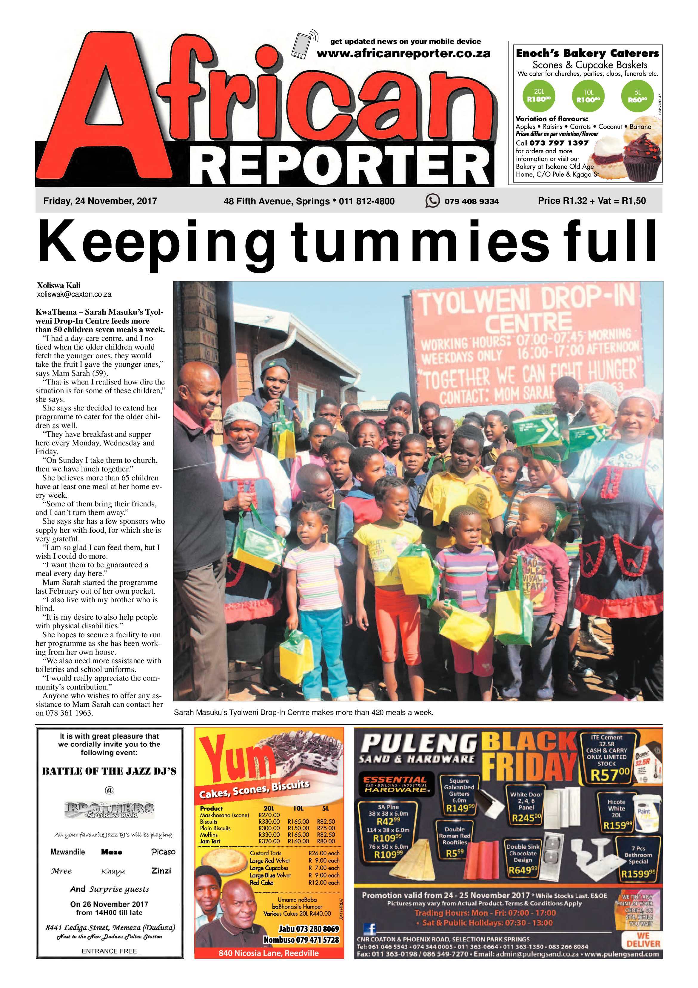 African Reporter 24 November 2017 page 1