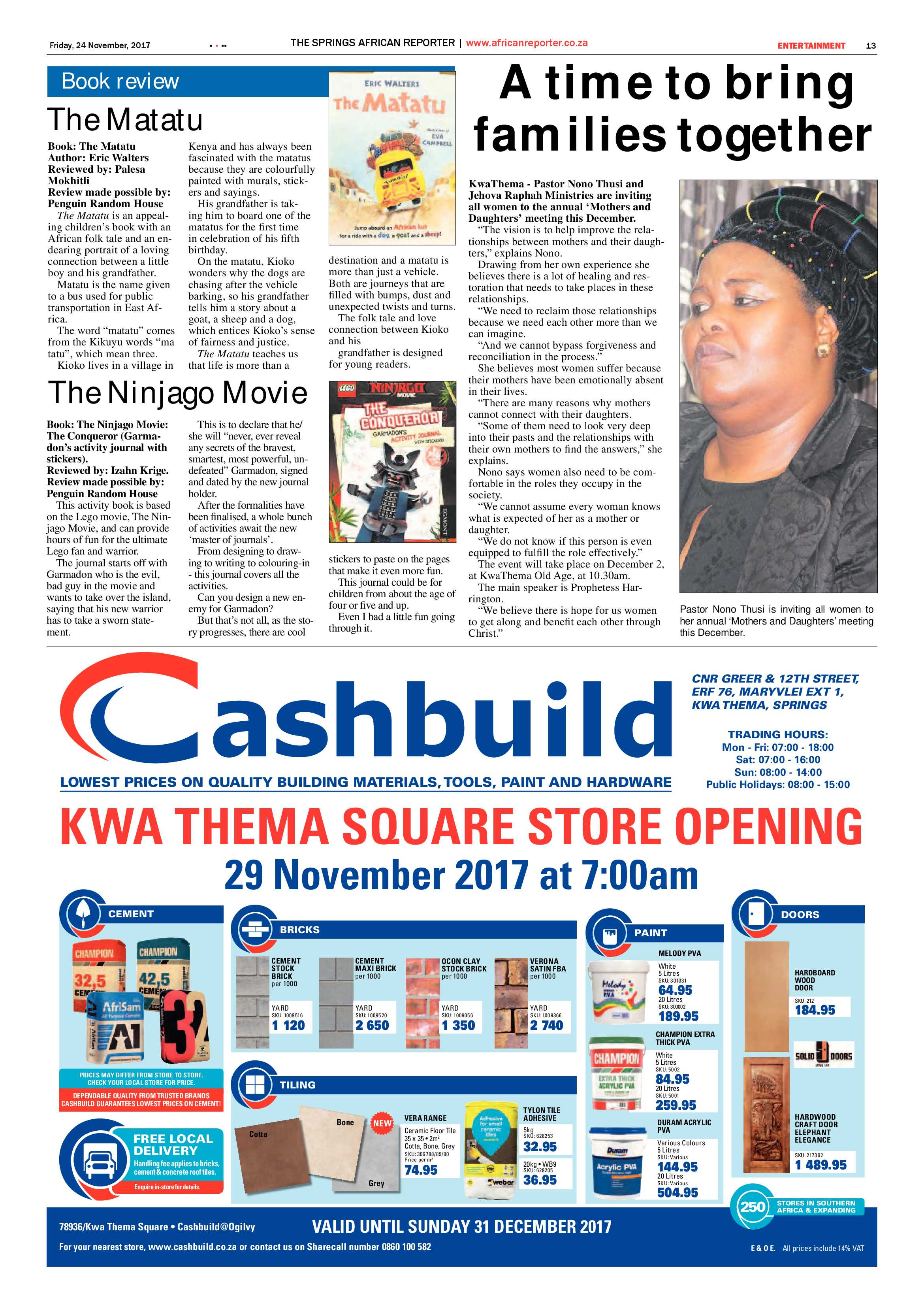 African Reporter 24 November 2017 page 13