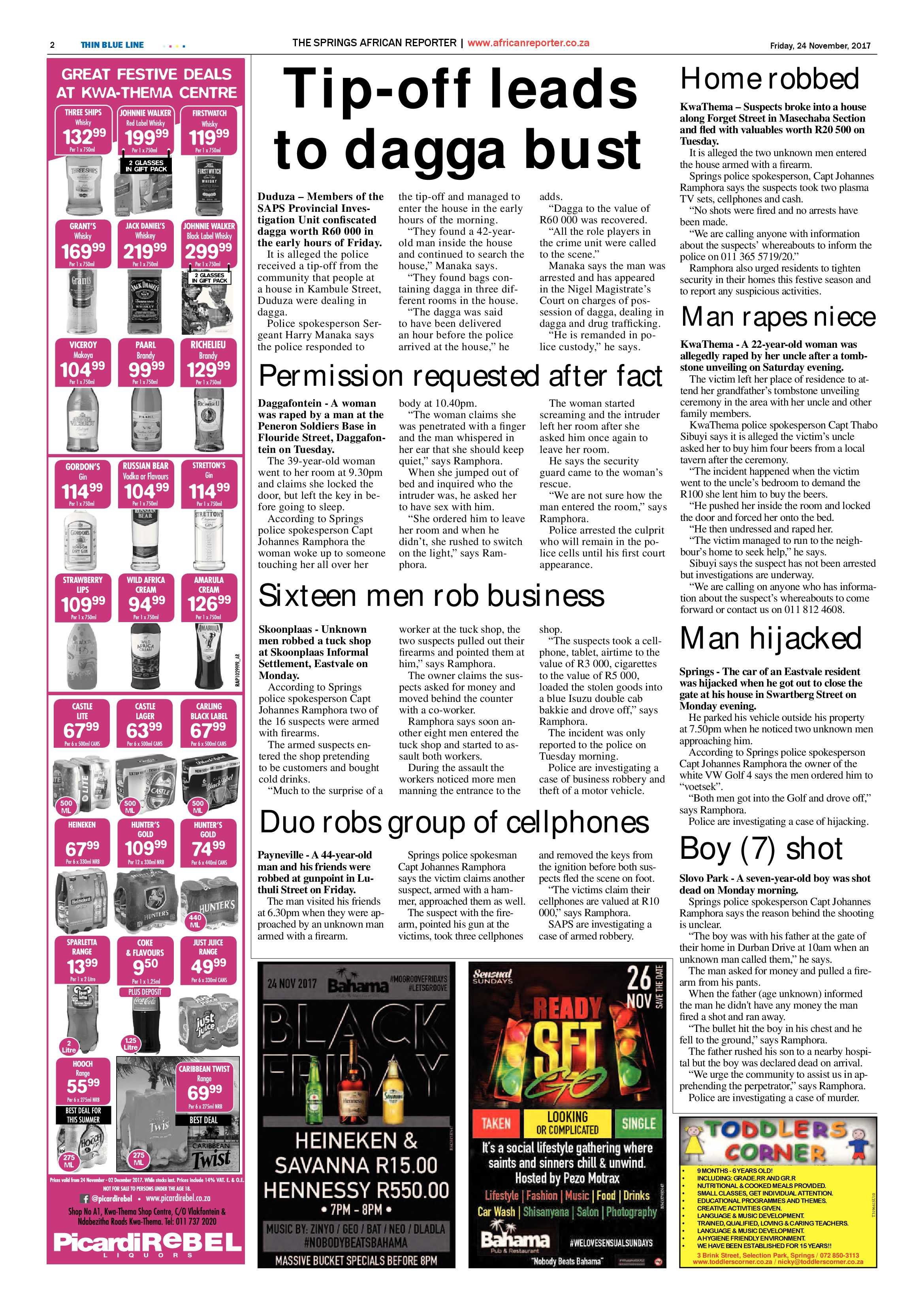 African Reporter 24 November 2017 page 2