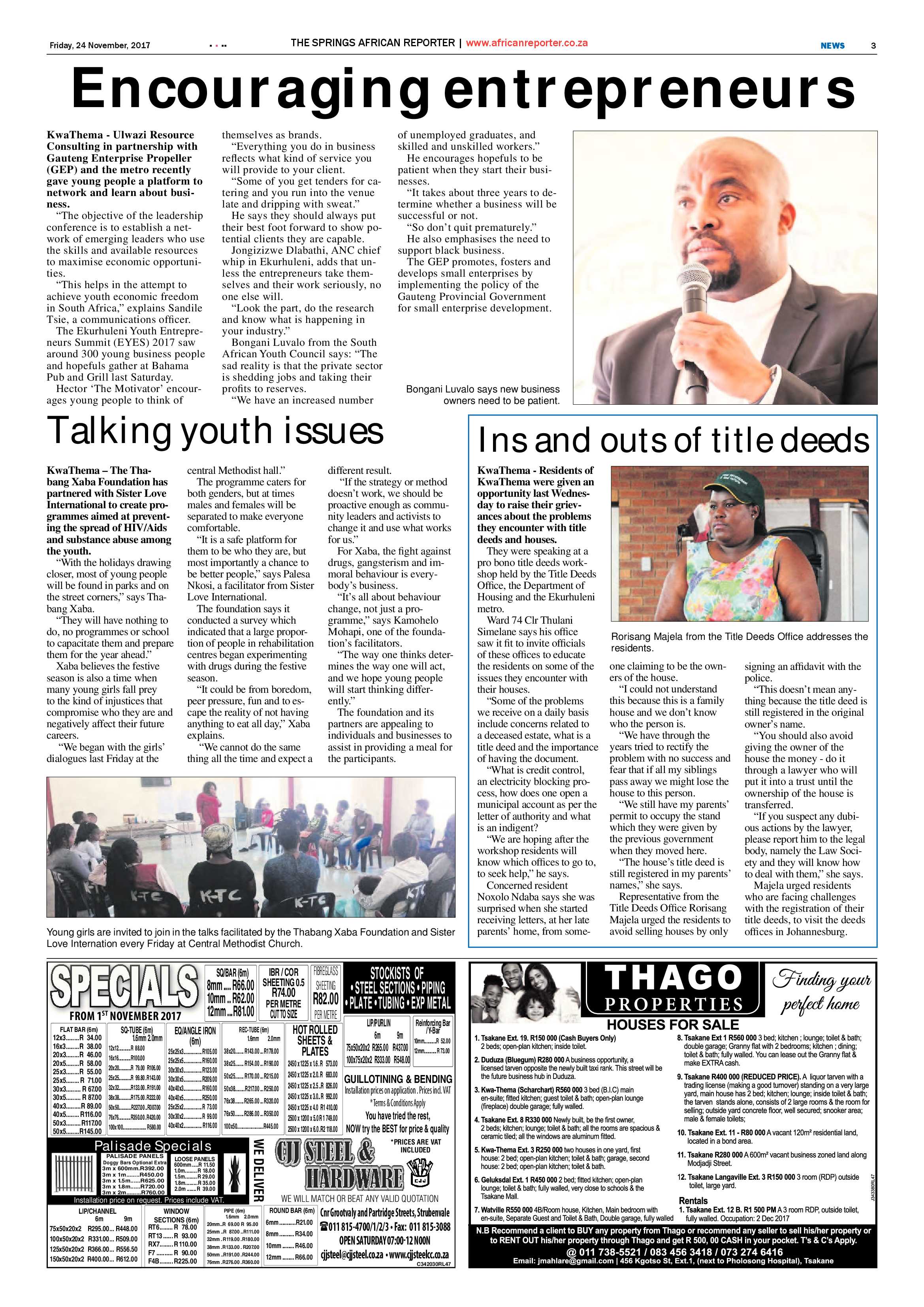 African Reporter 24 November 2017 page 3