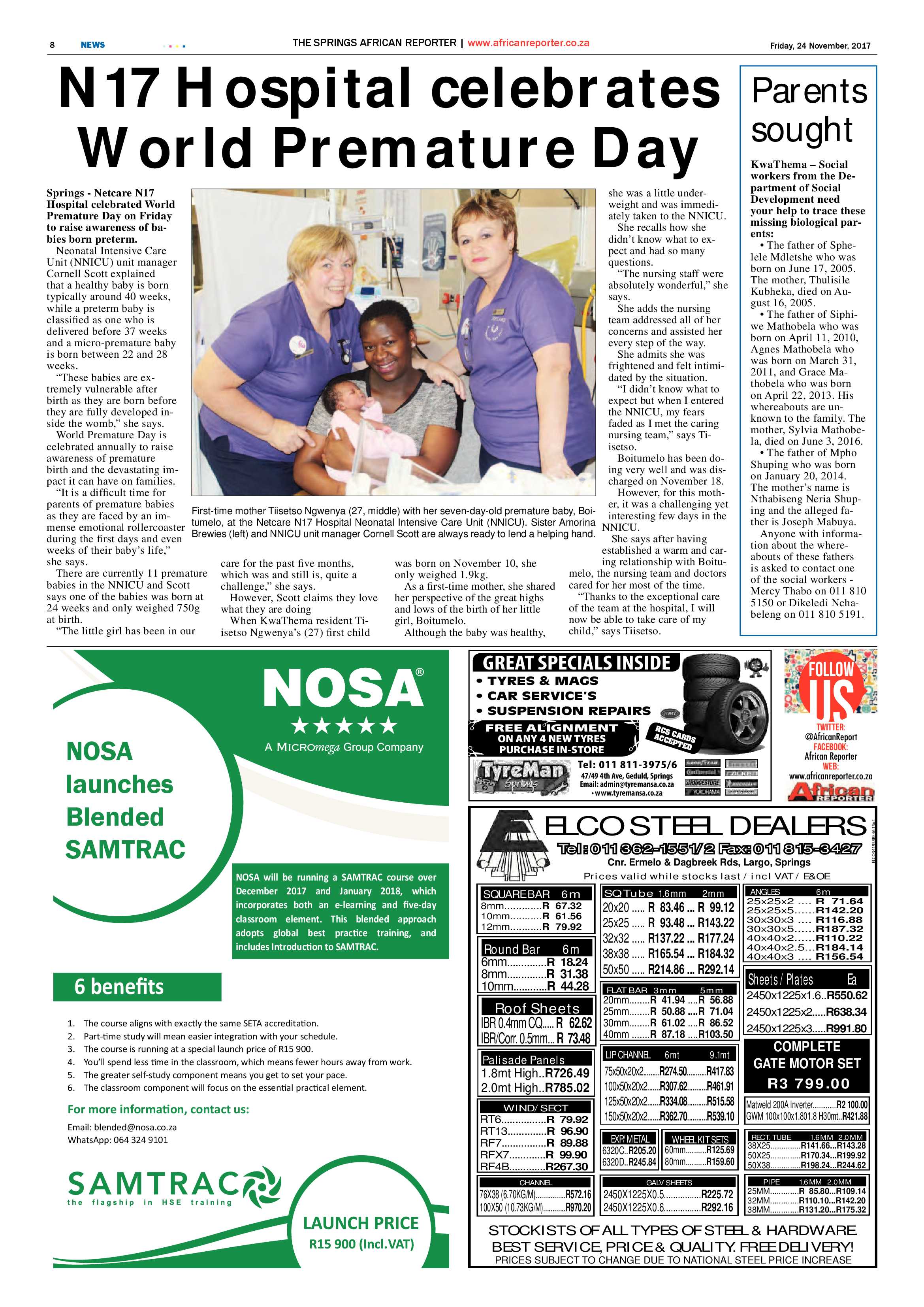 African Reporter 24 November 2017 page 8