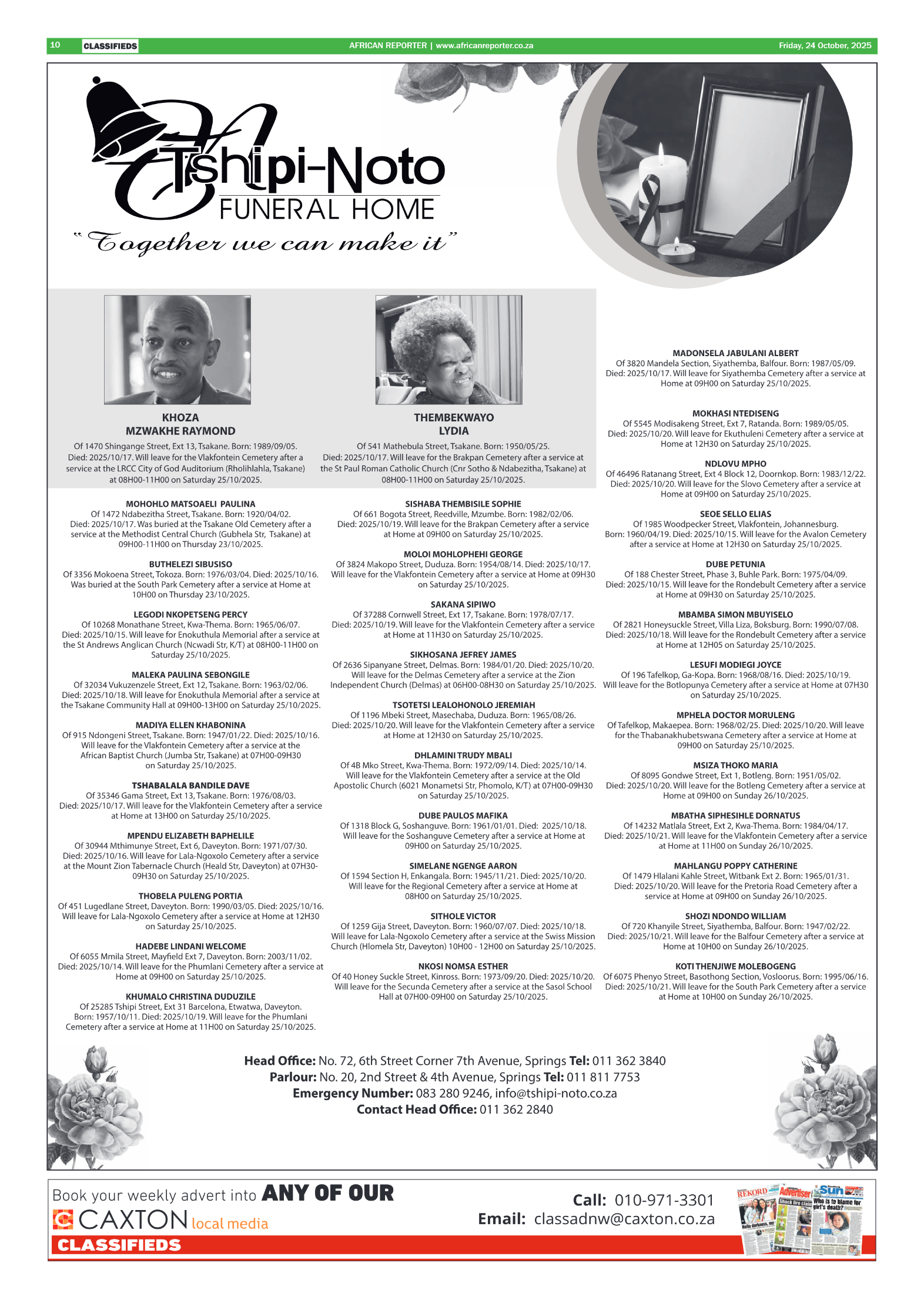 African Reporter 24 October 2025 page 10