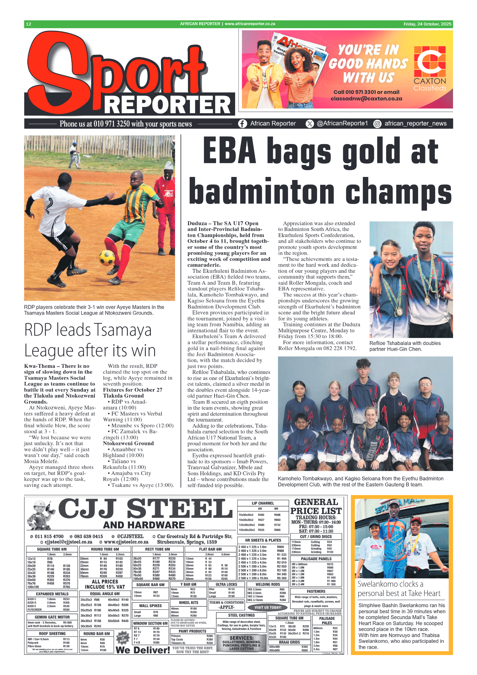 African Reporter 24 October 2025 page 12
