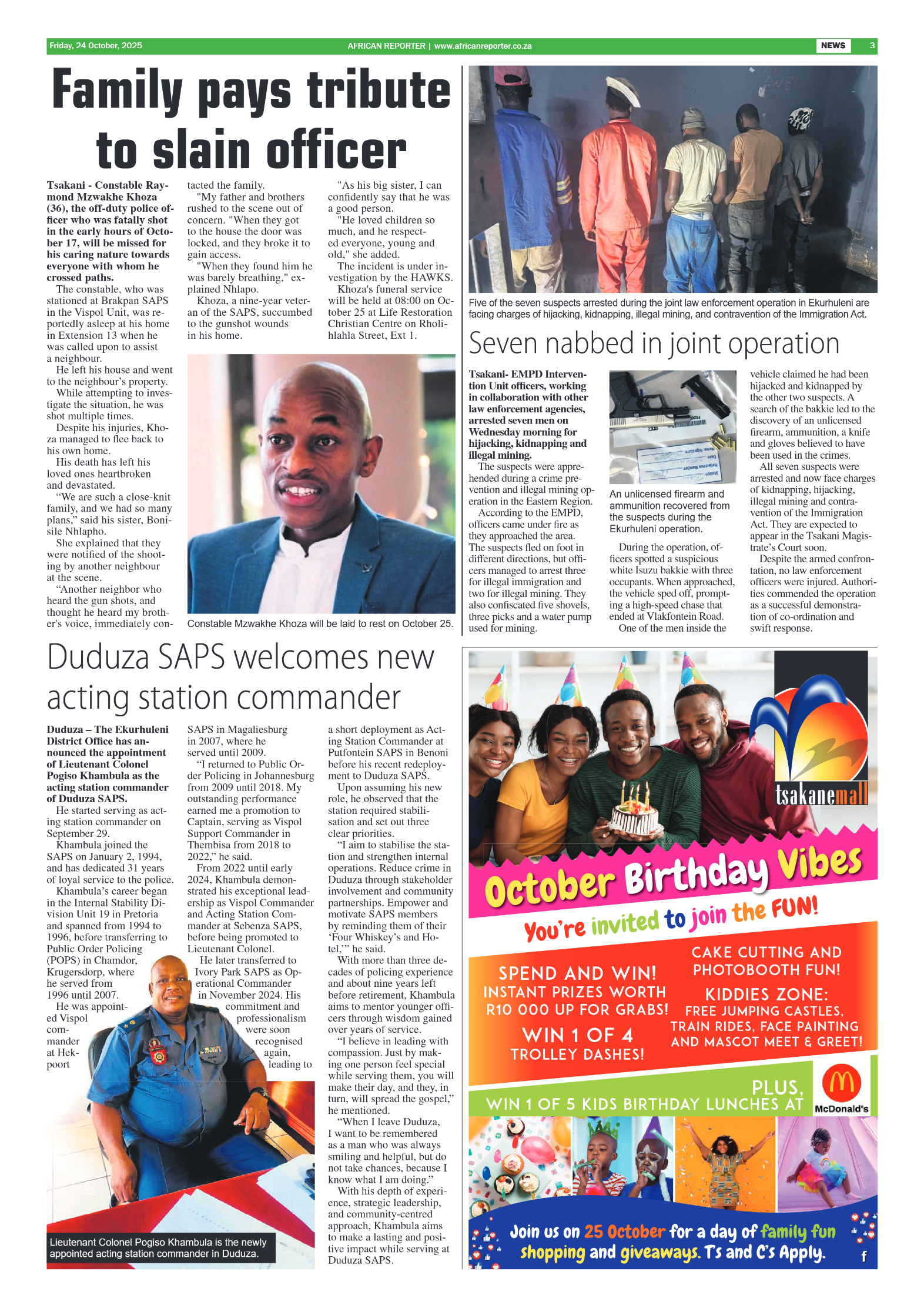 African Reporter 24 October 2025 page 3