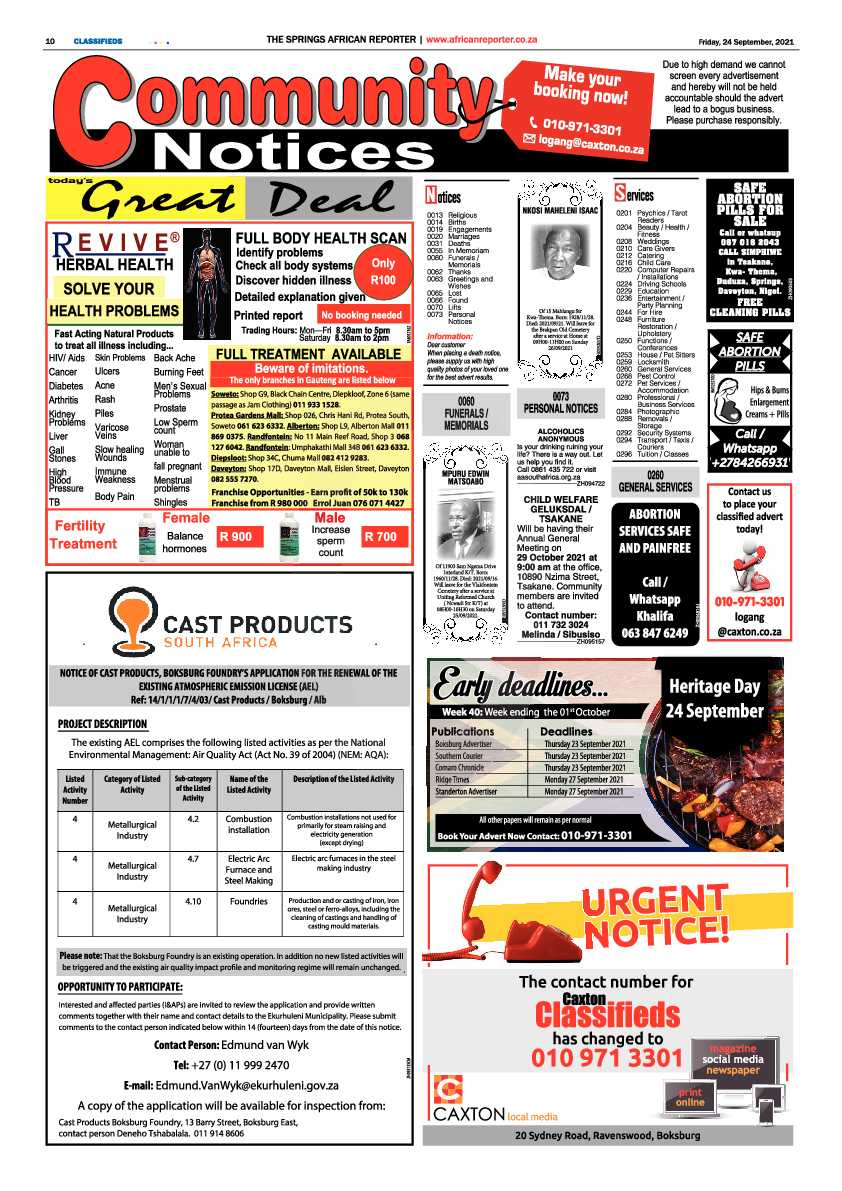 African Reporter 24 September 2021 page 10