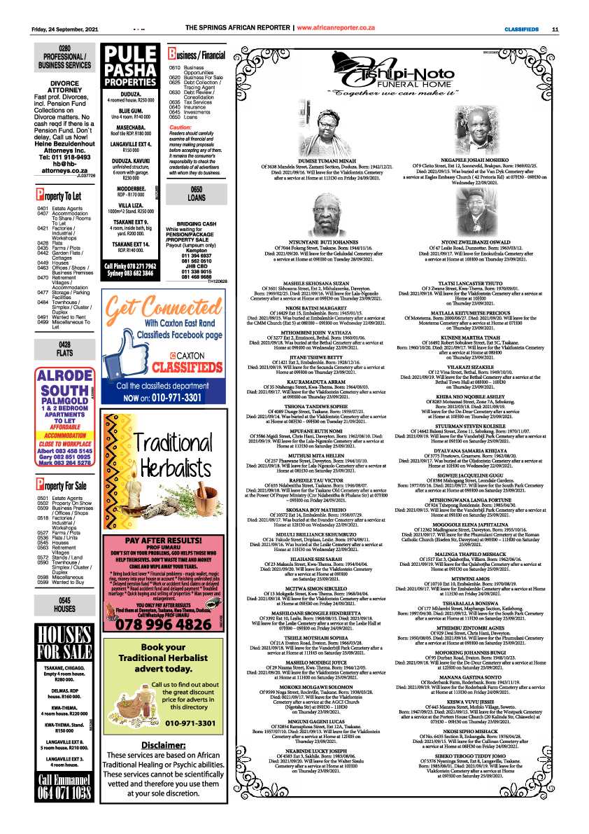 African Reporter 24 September 2021 page 11