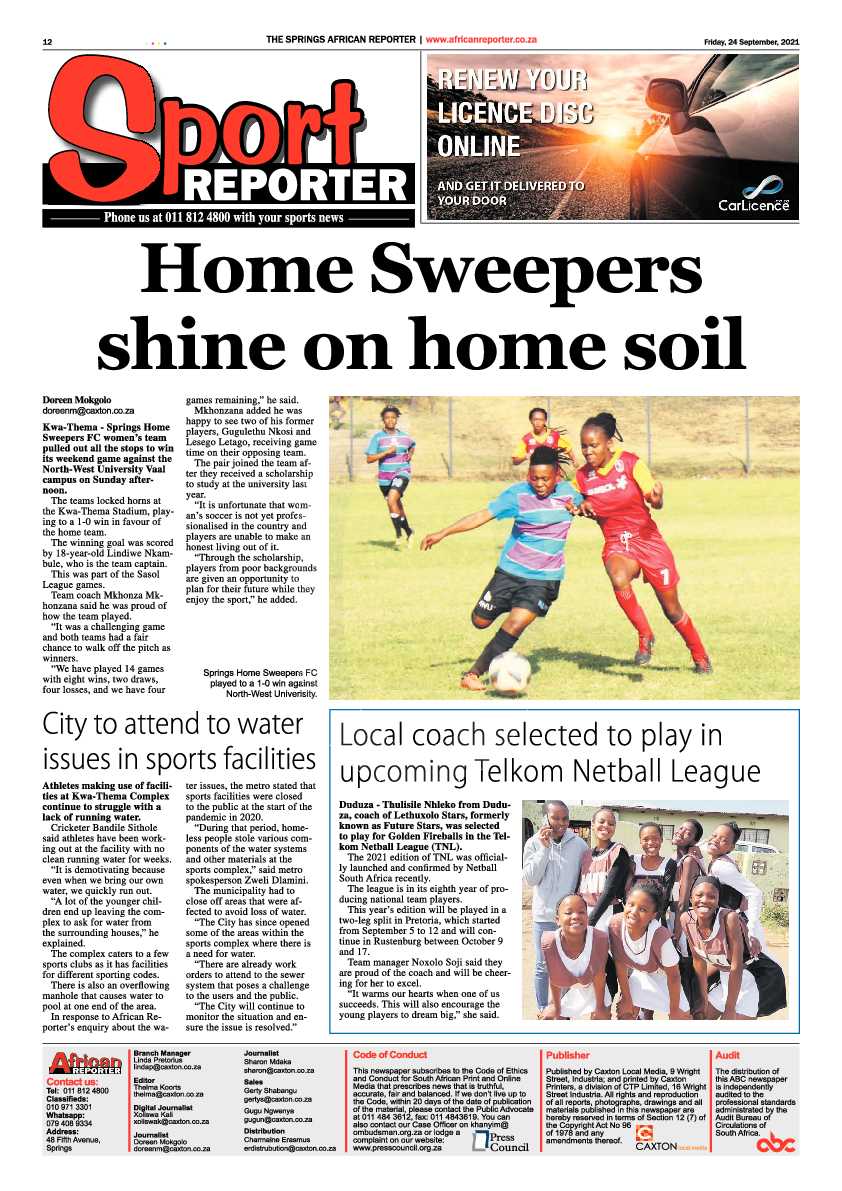 African Reporter 24 September 2021 page 12