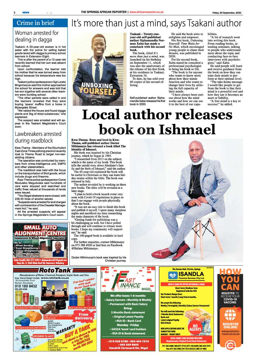 African Reporter 24 September 2021 page 2
