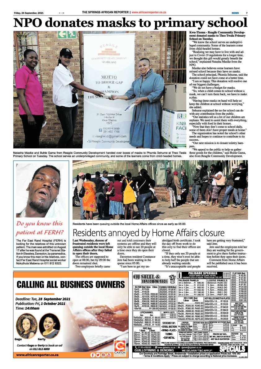 African Reporter 24 September 2021 page 7