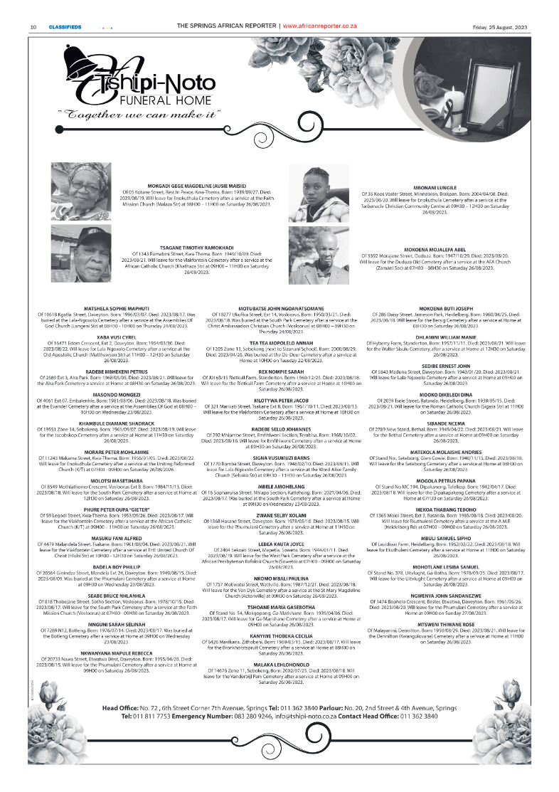 African Reporter 25 Aug 2023 page 10