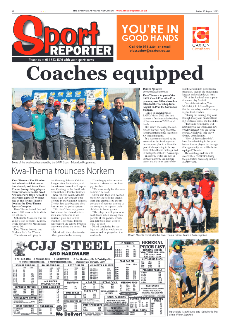 African Reporter 25 Aug 2023 page 12