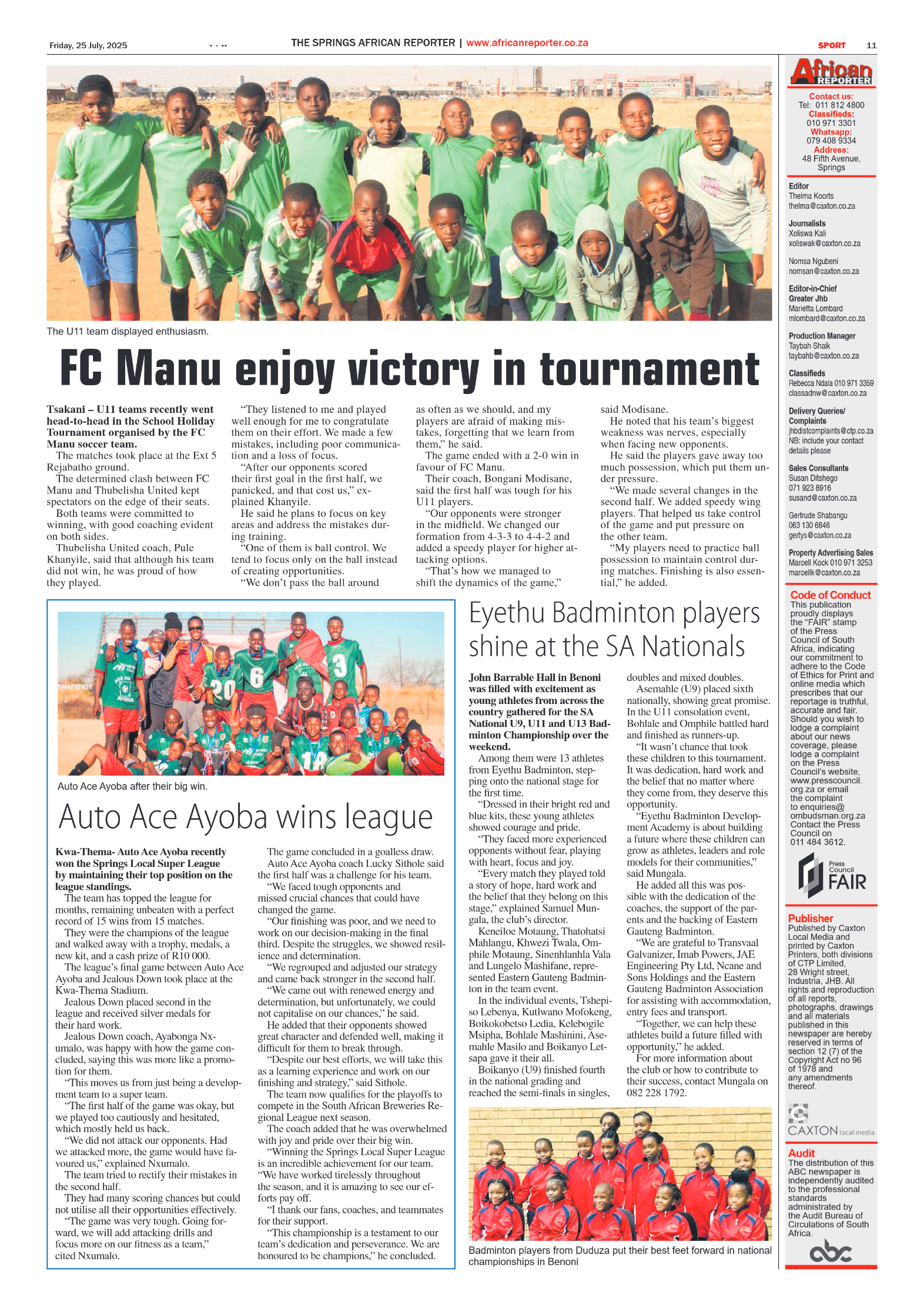African Reporter 25 July 2025 page 11