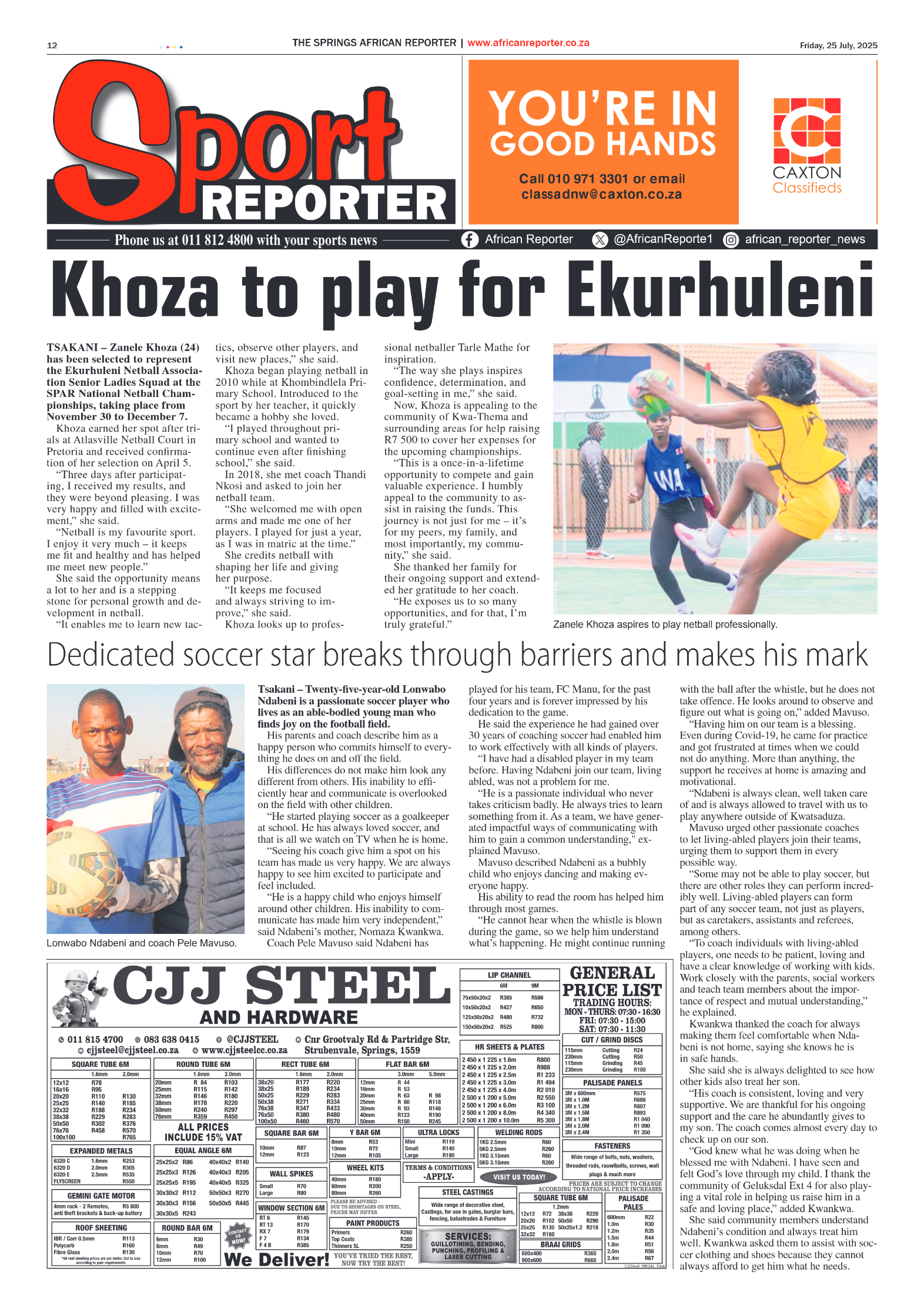 African Reporter 25 July 2025 page 12