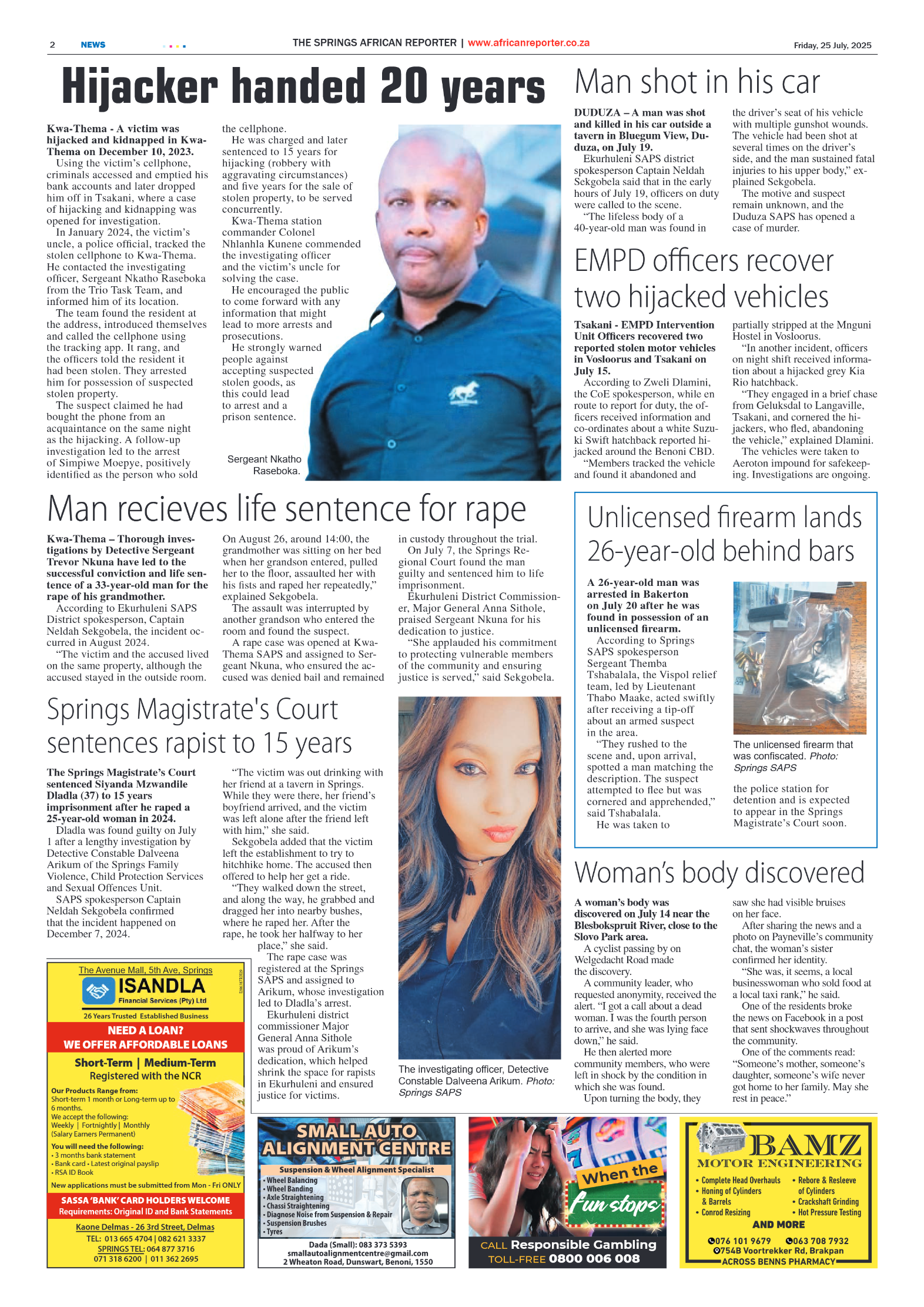 African Reporter 25 July 2025 page 2