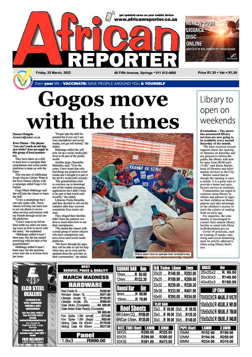 African Reporter 25 March 2022 page 1