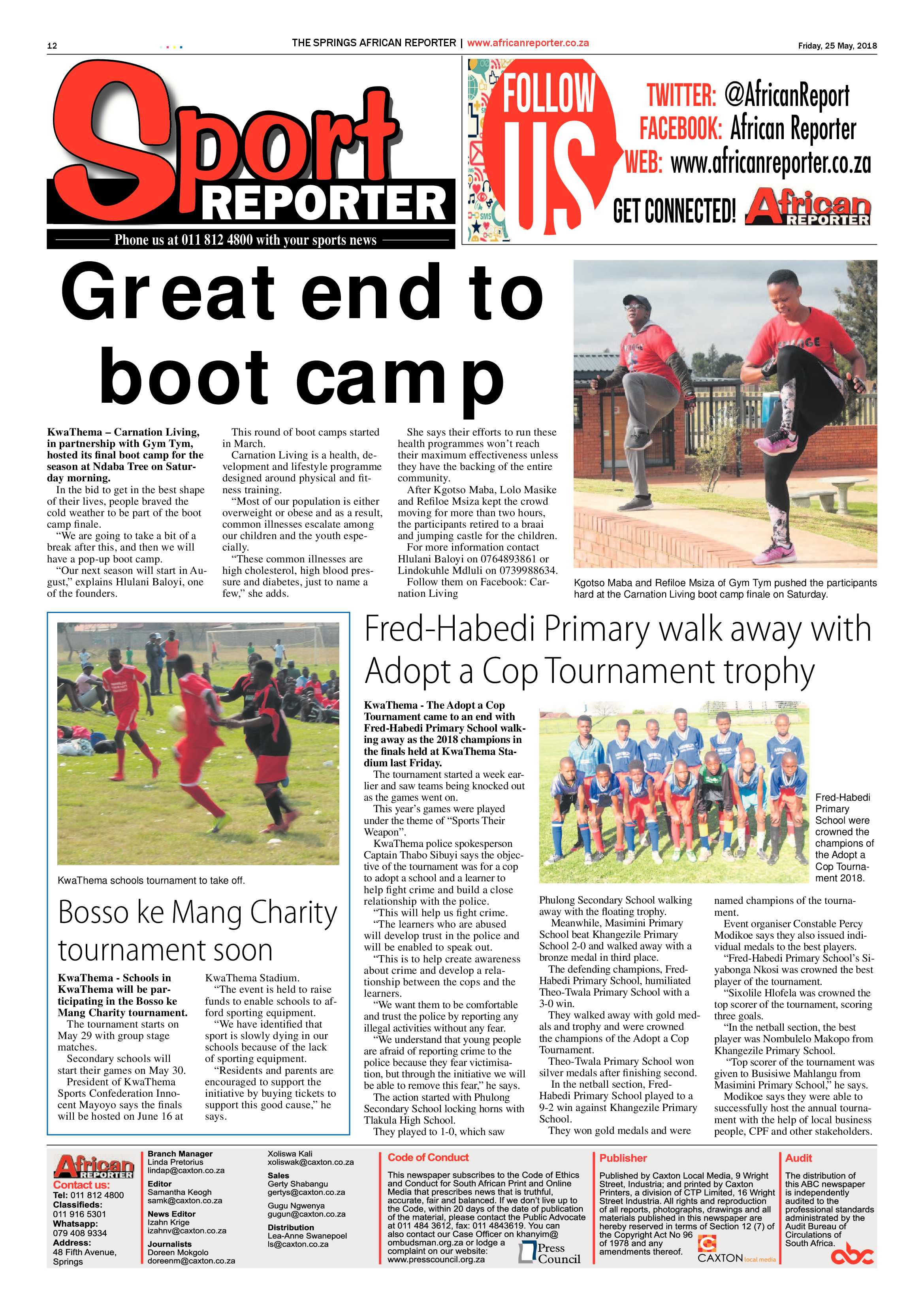 African Reporter 25 May 2018 page 12