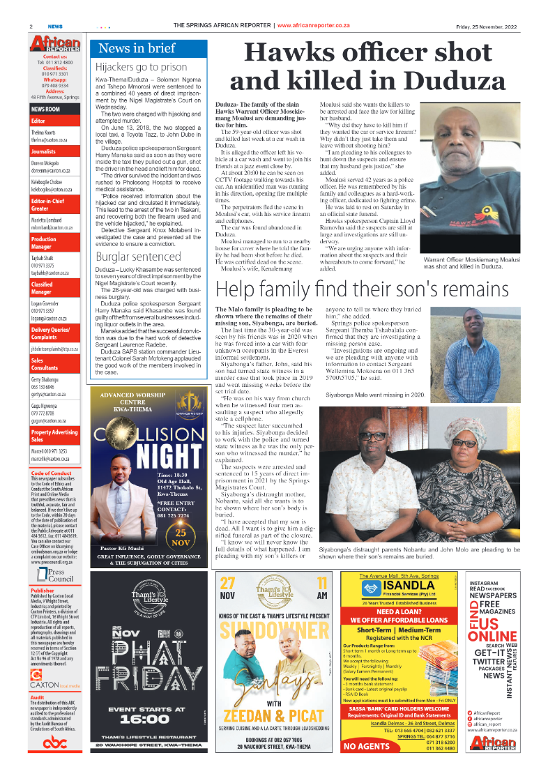 African Reporter 25 Nov 2022 page 2