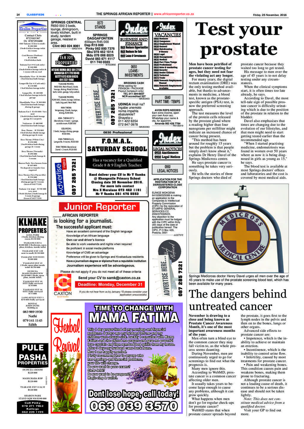African Reporter 25 November 2016 page 14