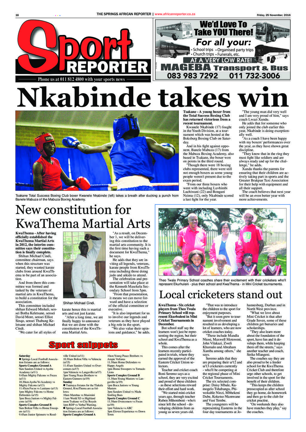 African Reporter 25 November 2016 page 16