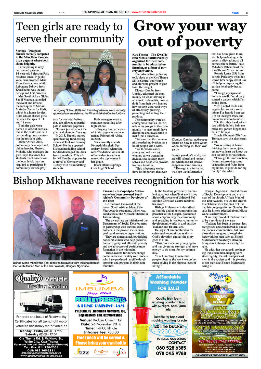 African Reporter 25 November 2016 page 3