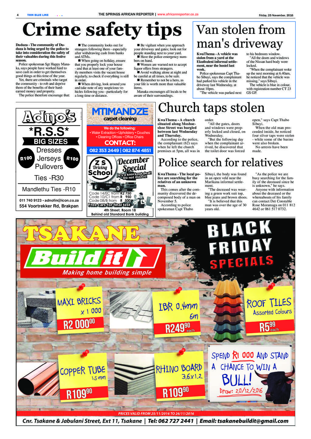 African Reporter 25 November 2016 page 4