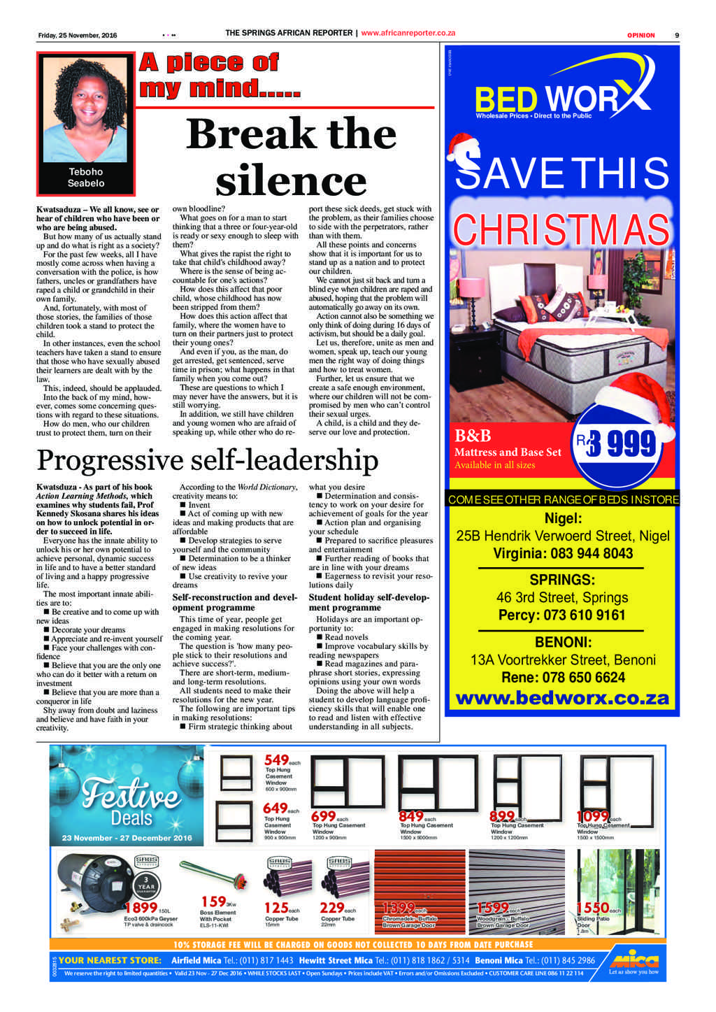 African Reporter 25 November 2016 page 9