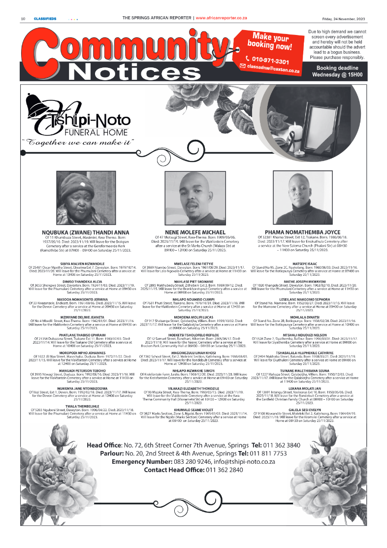 African Reporter 24 November 2023 page 10