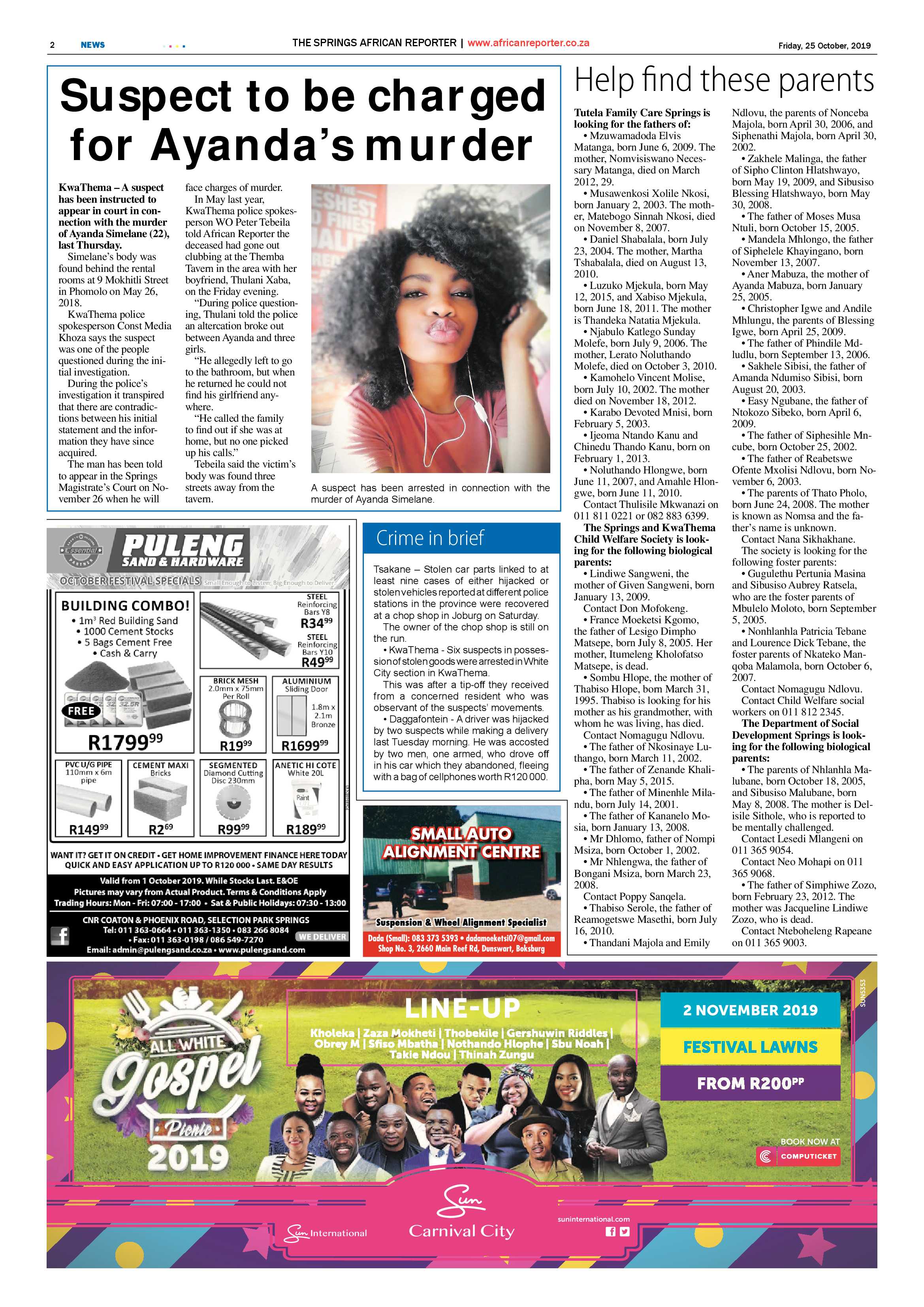 African Reporter 25 October 2019 page 2