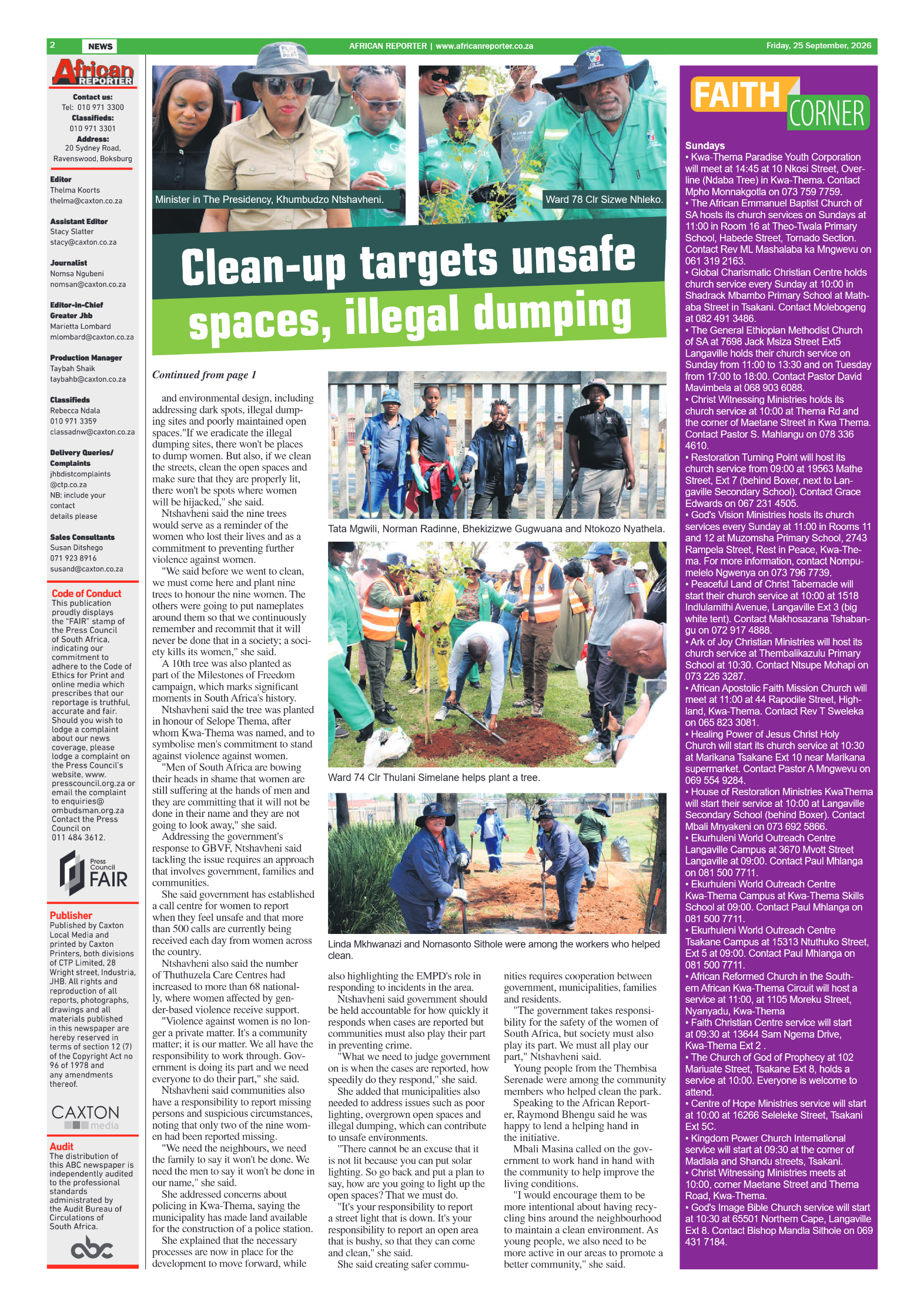 African Reporter 25 September 2026 page 2