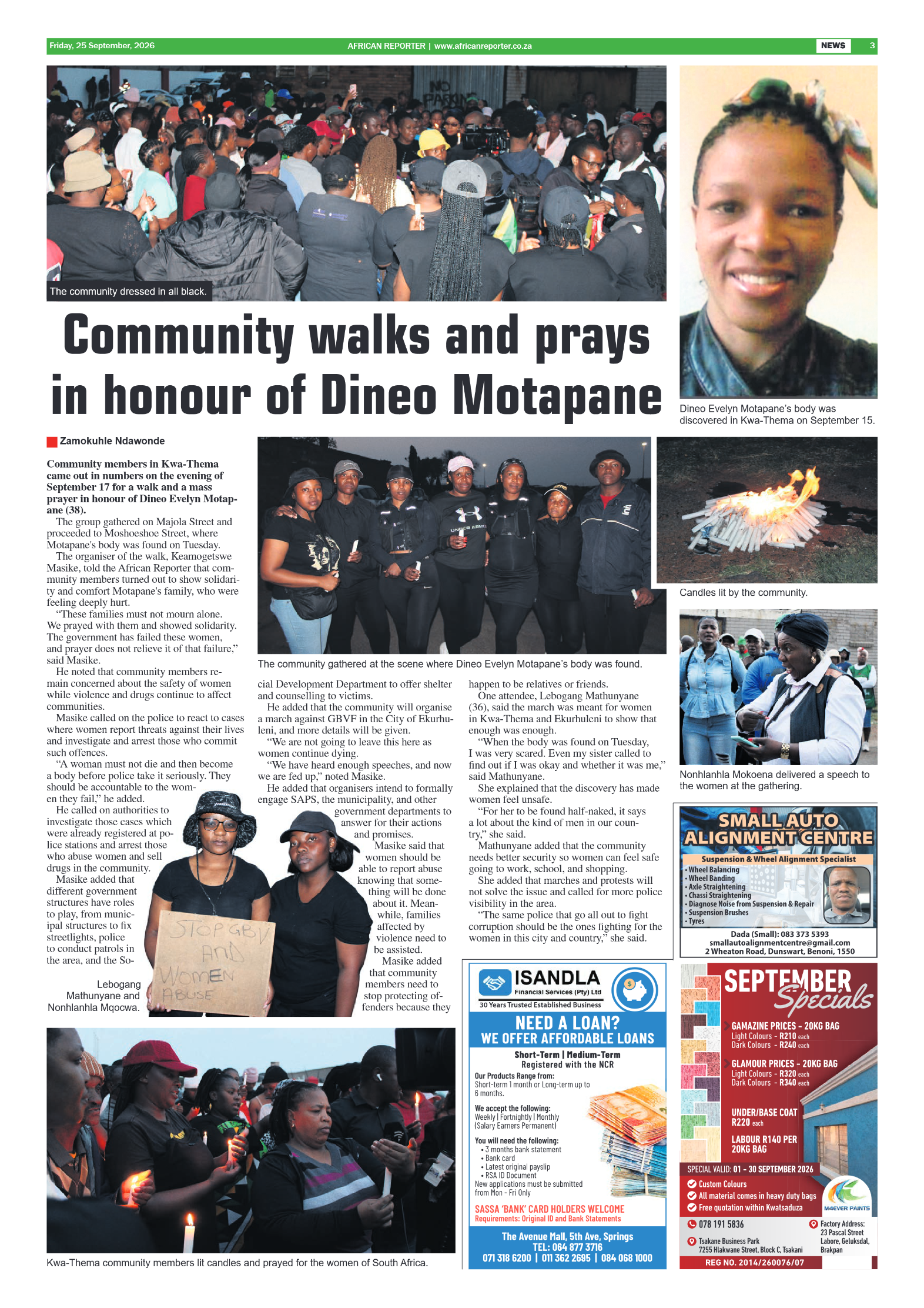 African Reporter 25 September 2026 page 3