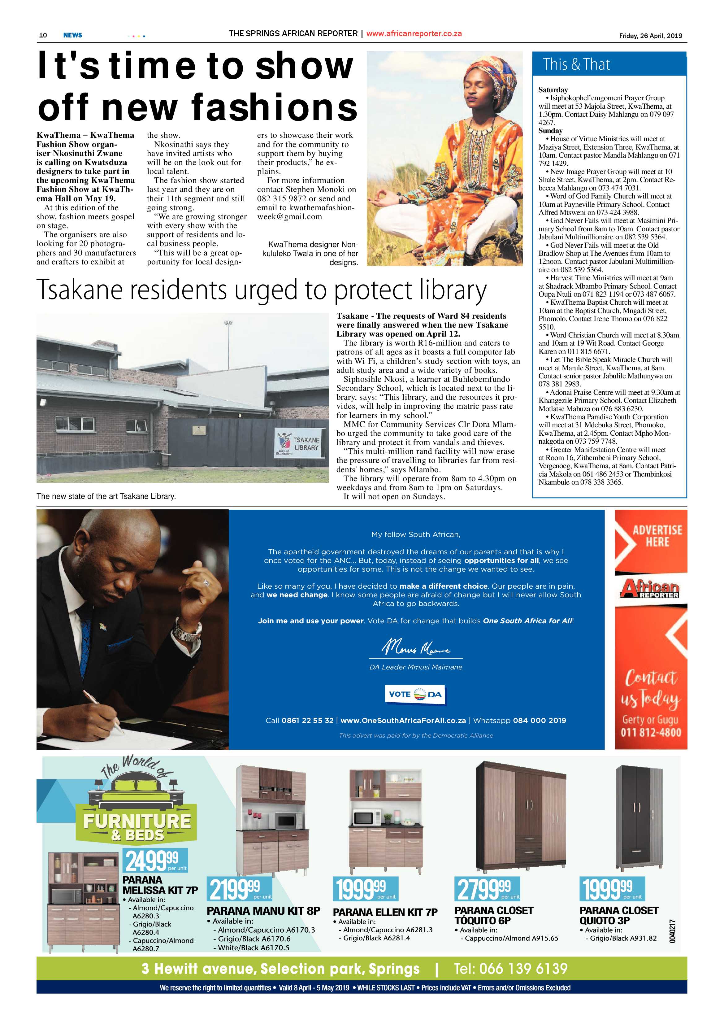 African Reporter 26 April 2019 page 10