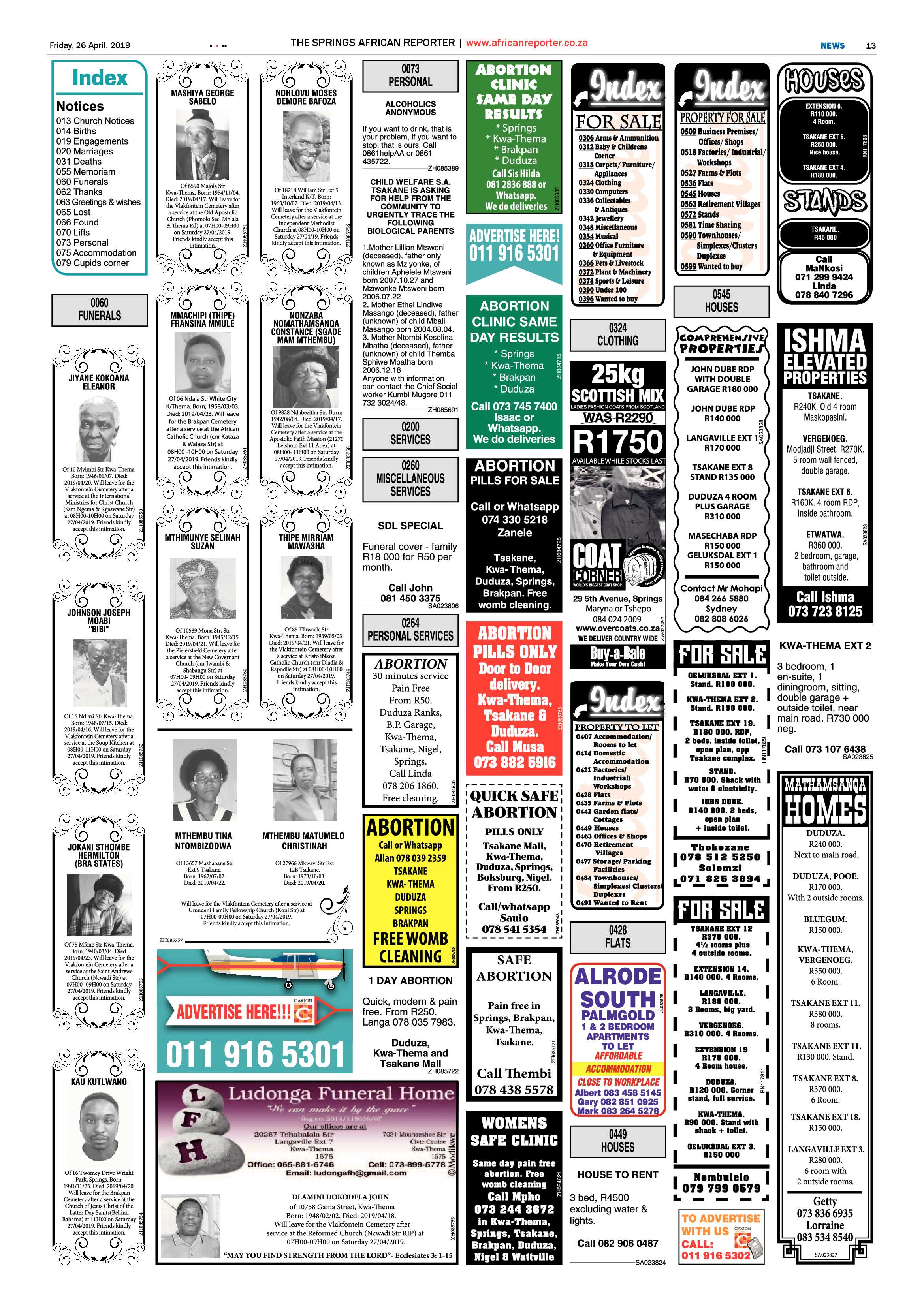 African Reporter 26 April 2019 page 13