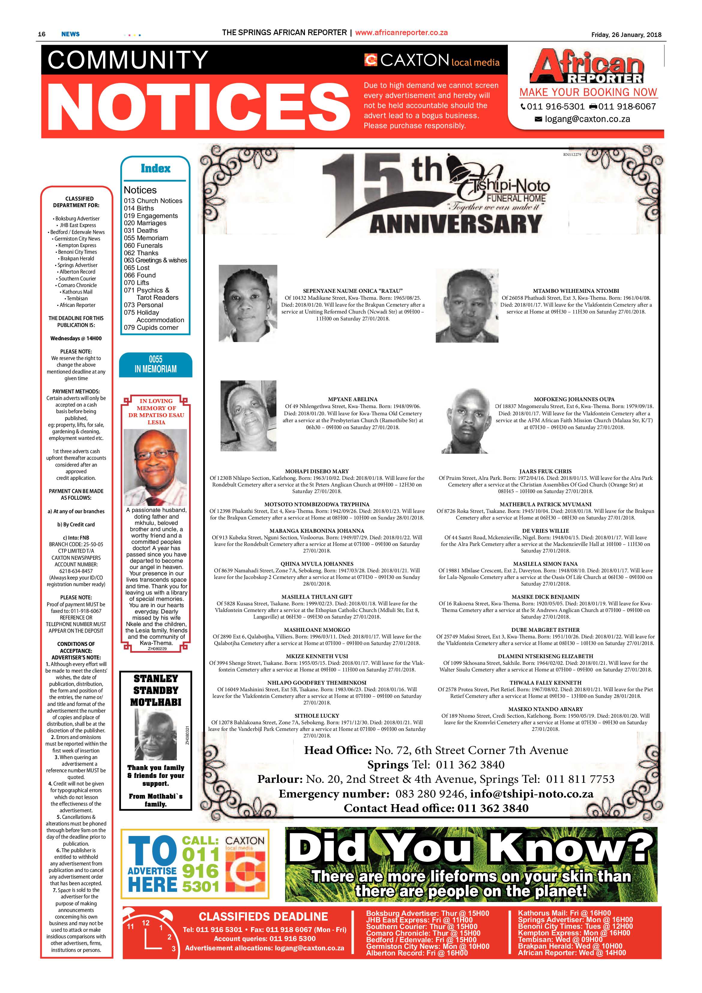 African Reporter 26 January 2018 page 16