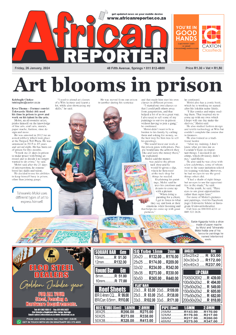 African Reporter 26 January 2024 page 1