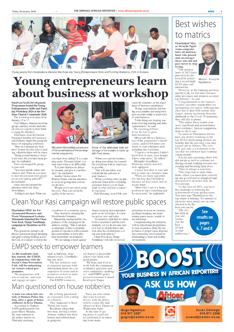 African Reporter 26 January 2024 page 3