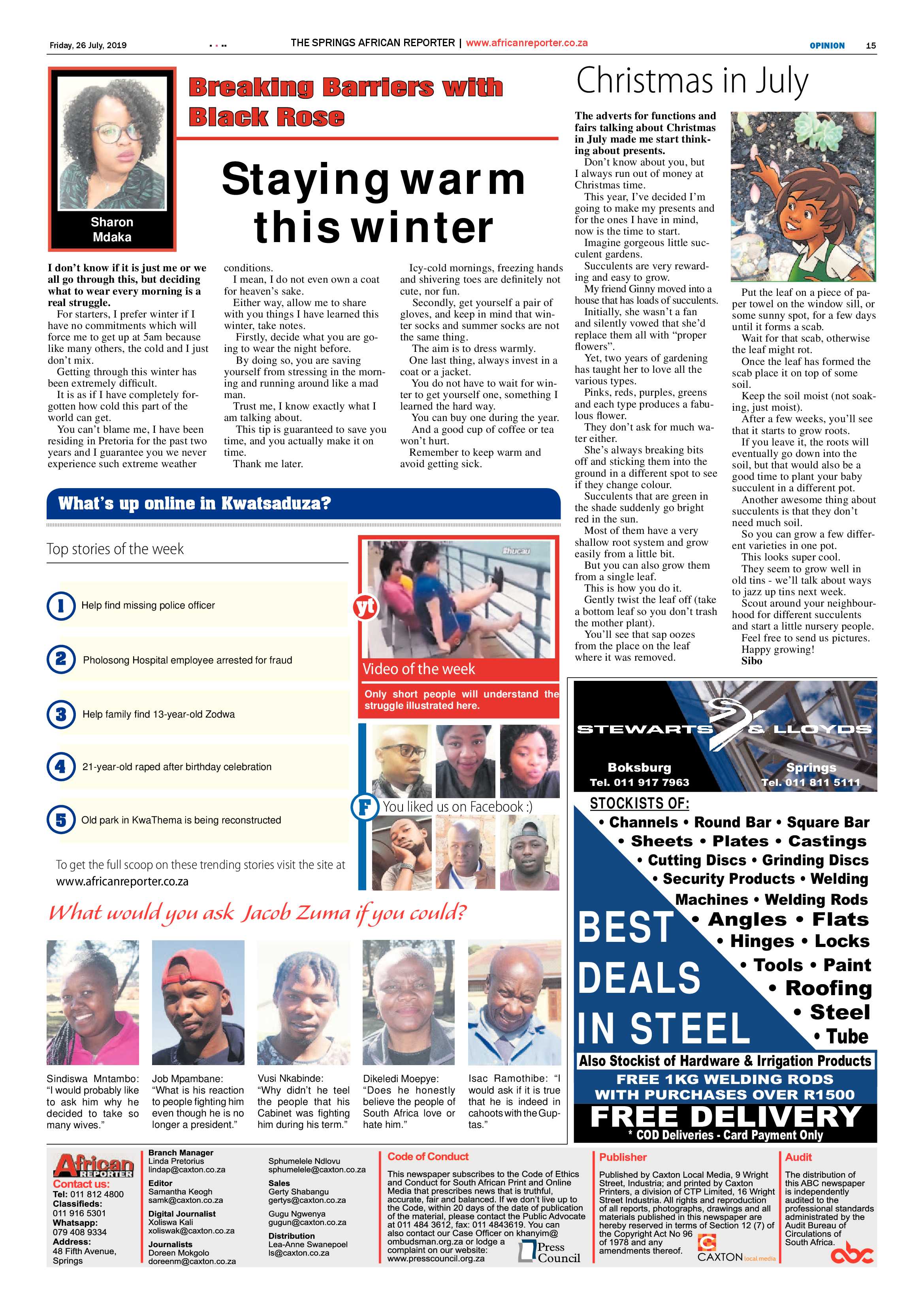 African Reporter 26 July 2019 page 11