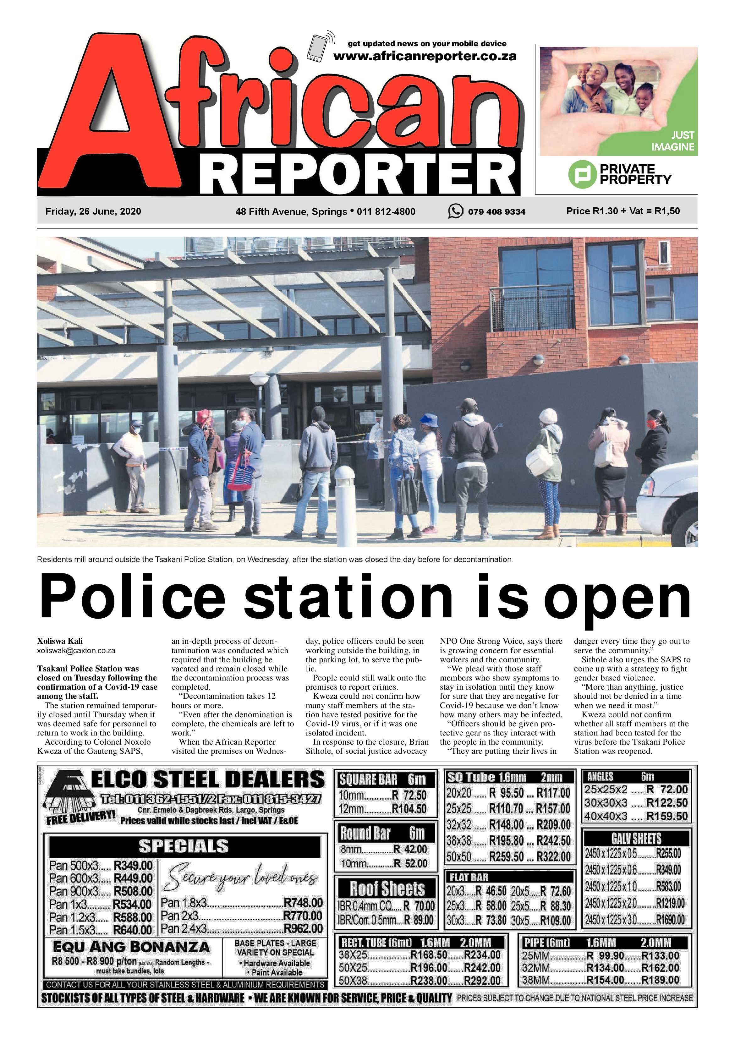 African Reporter 26 June 2020 page 1