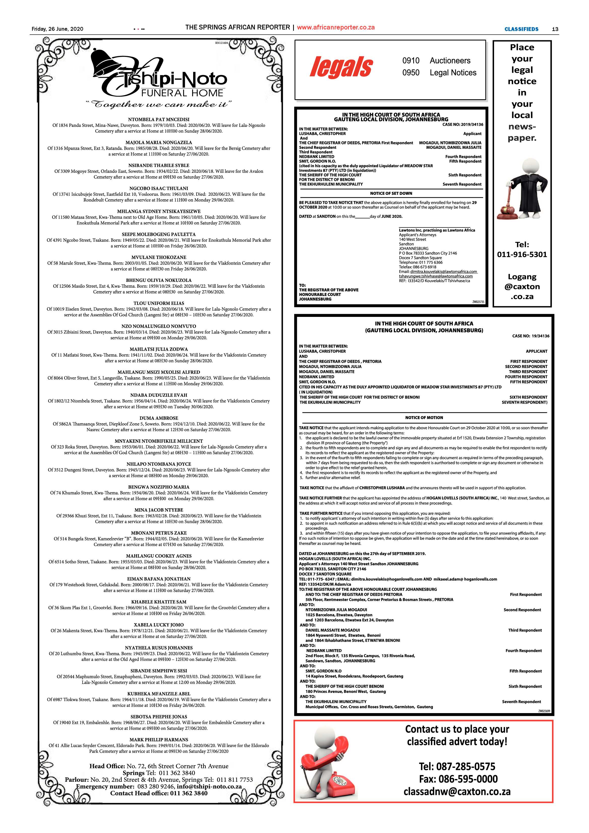 African Reporter 26 June 2020 page 13
