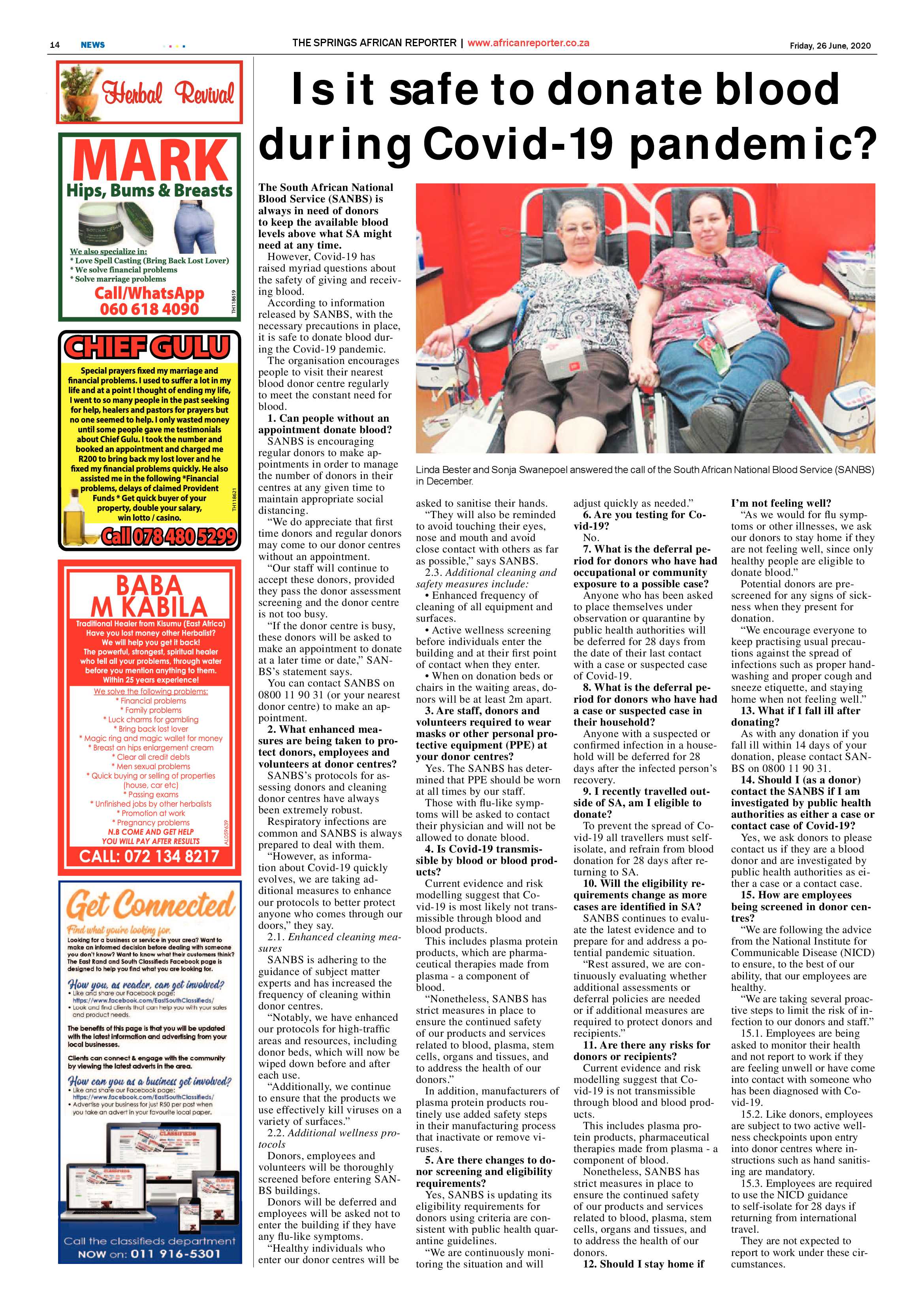 African Reporter 26 June 2020 page 14