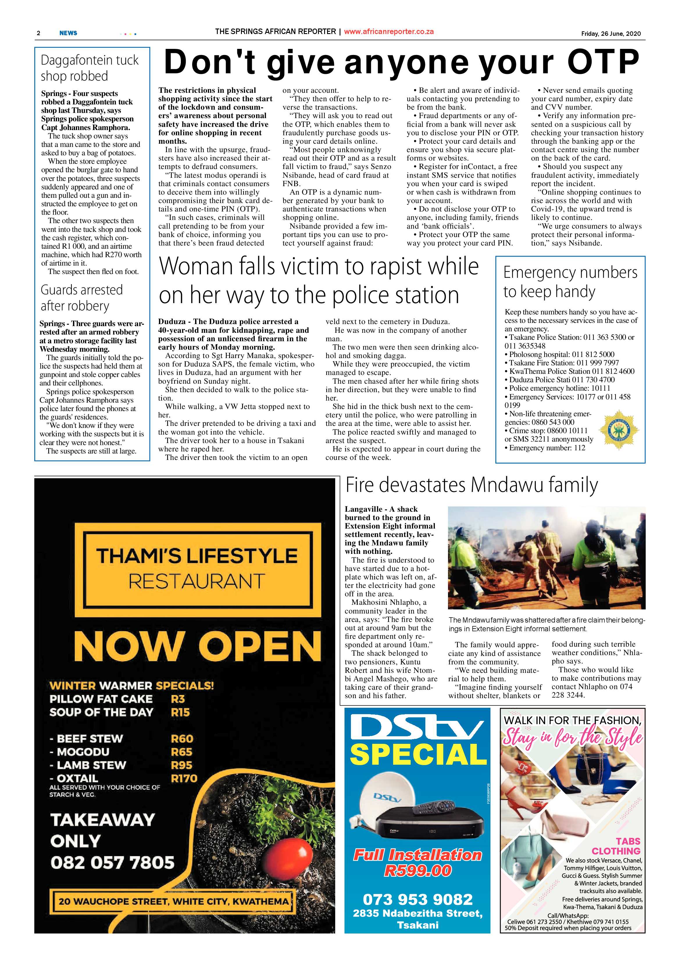 African Reporter 26 June 2020 page 2
