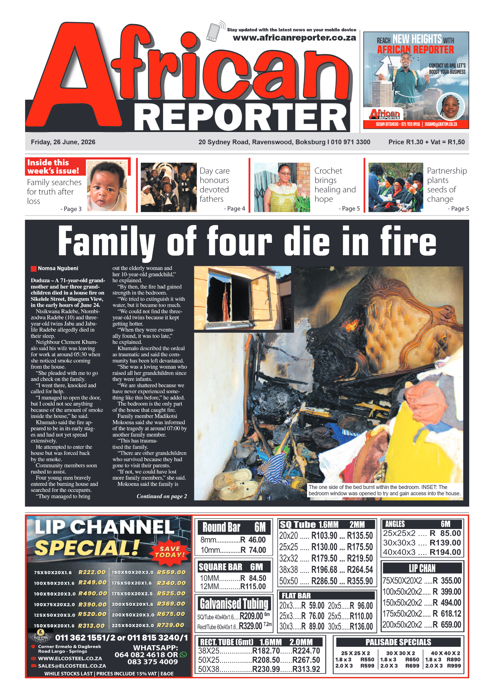 African Reporter 26 June 2026 page 1