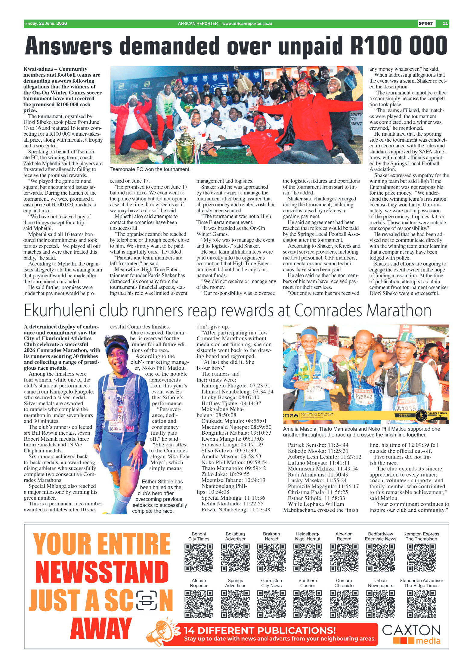 African Reporter 26 June 2026 page 11