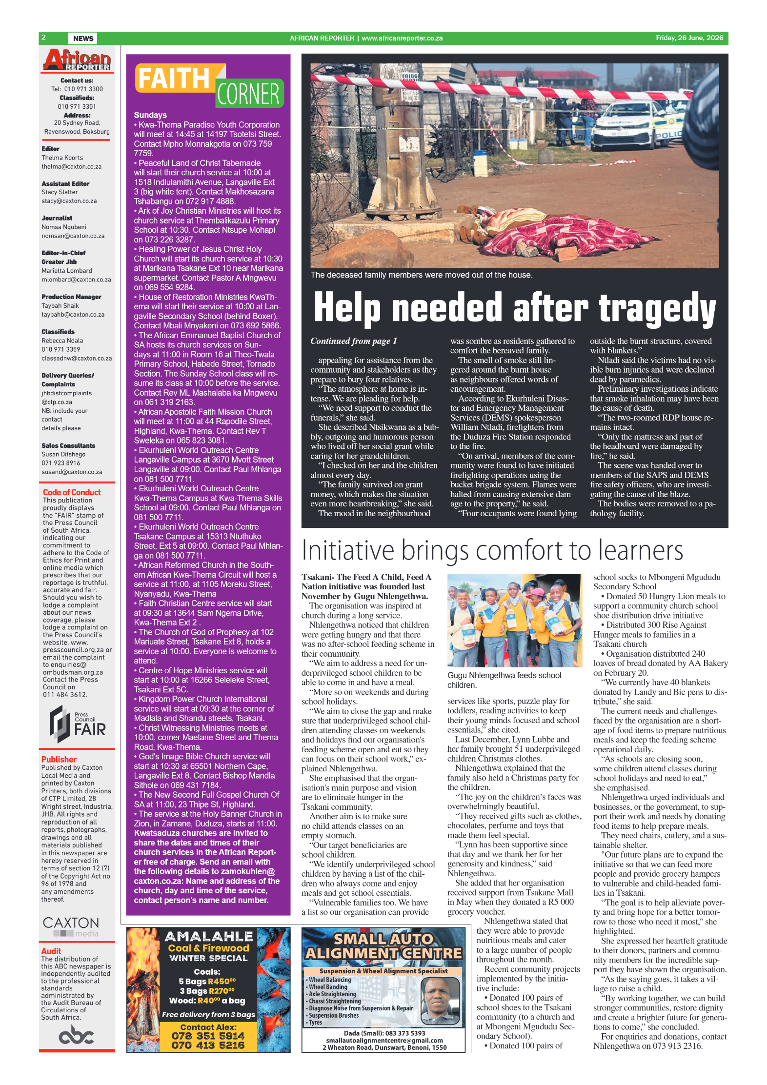 African Reporter 26 June 2026 page 2