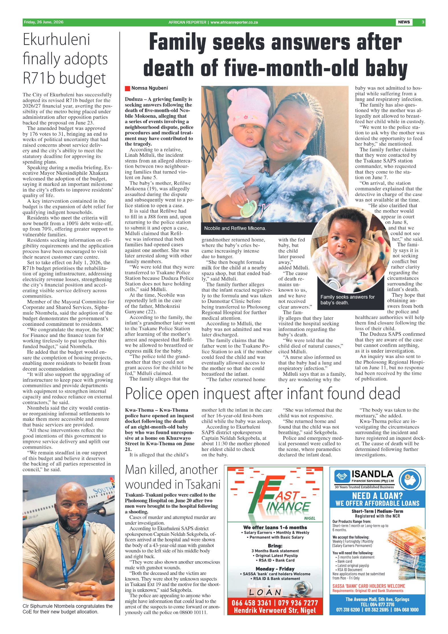 African Reporter 26 June 2026 page 3